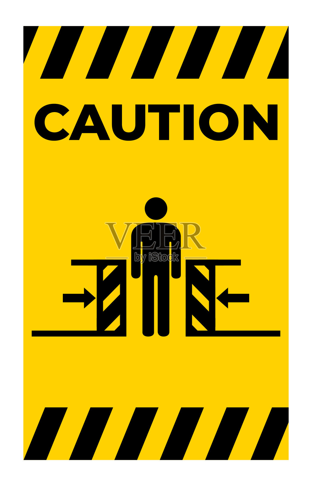 身体挤压力从两个侧面符号符号分离在白色背景，矢量插图插画图片素材