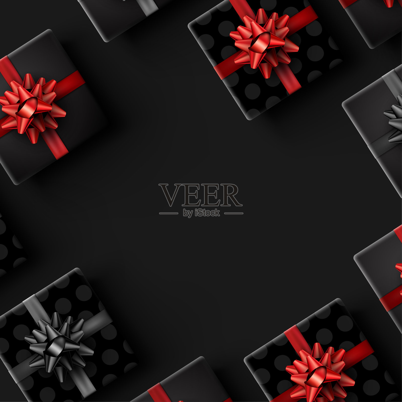 带有美丽蝴蝶结图案的礼品盒。插画图片素材