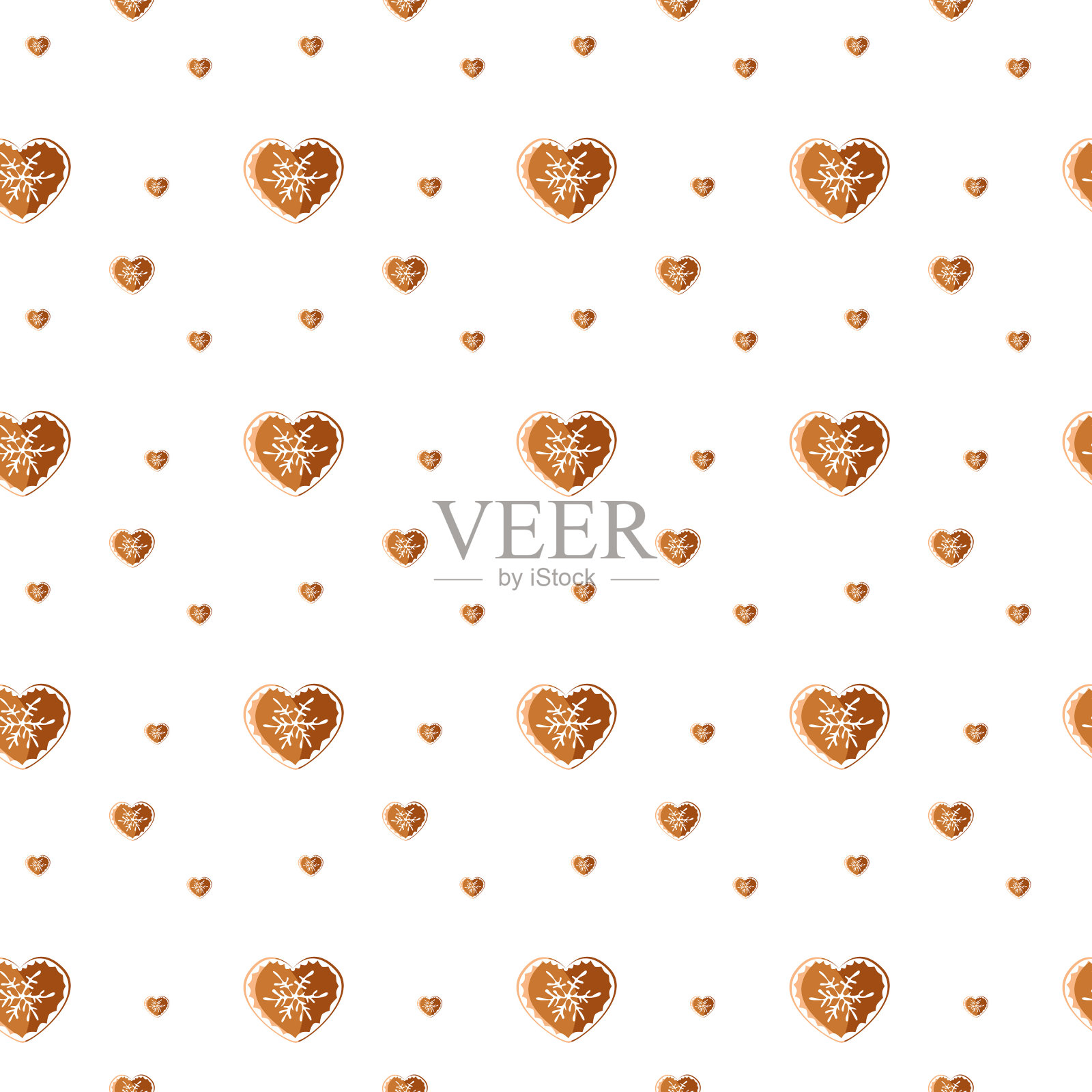 美丽的姜饼模式插画图片素材