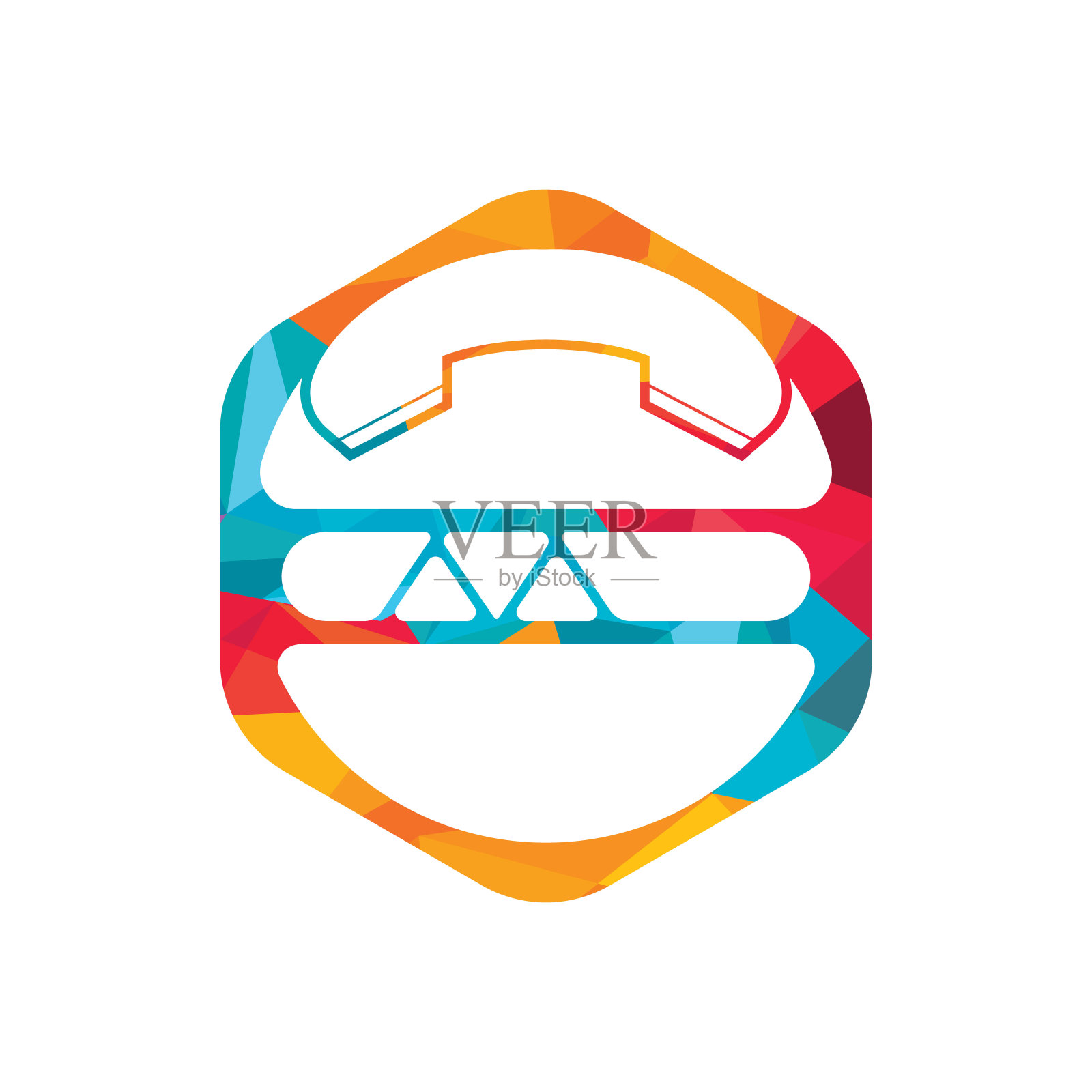 食品呼叫标志设计。汉堡外卖logo概念。插画图片素材