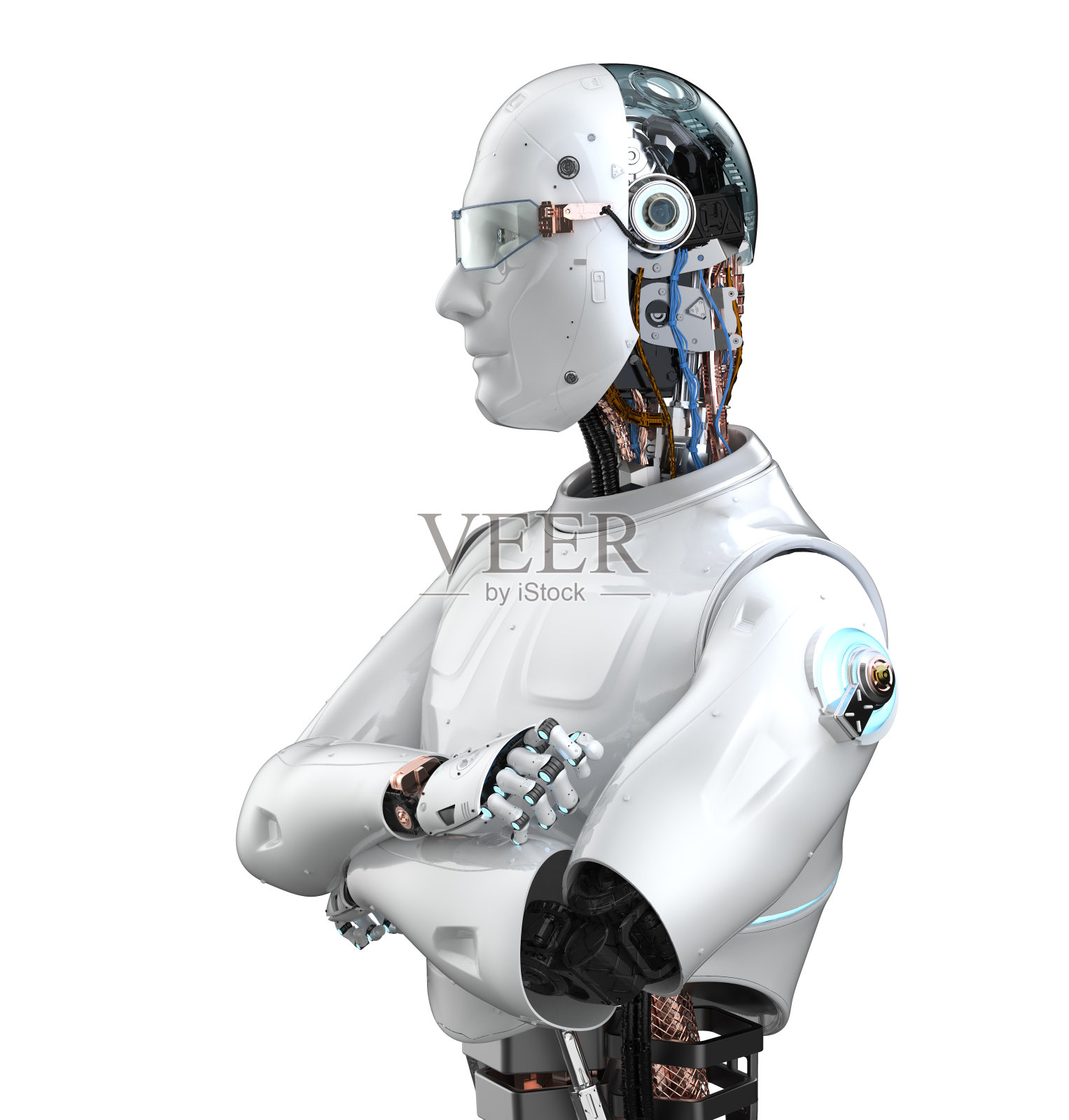 画像机器人或机械臂交叉照片摄影图片