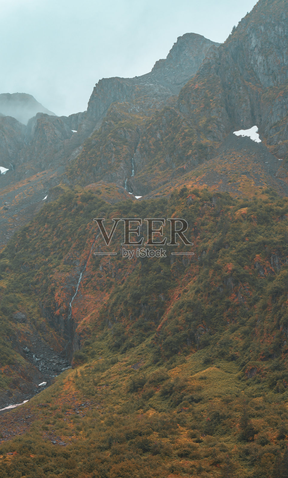 美丽的山峰在阿拉斯加，美国。照片摄影图片