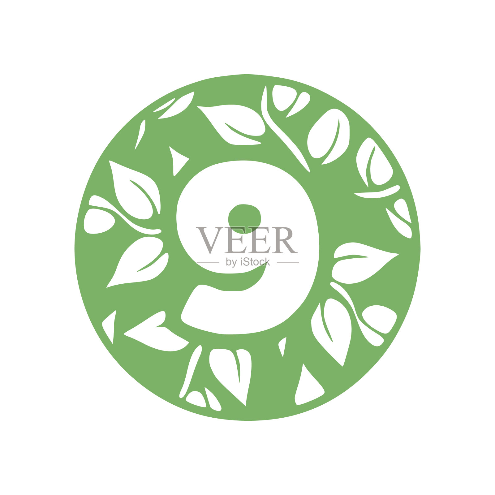 数字9自然手绘字形图标。九符号矢量剪辑艺术图标素材