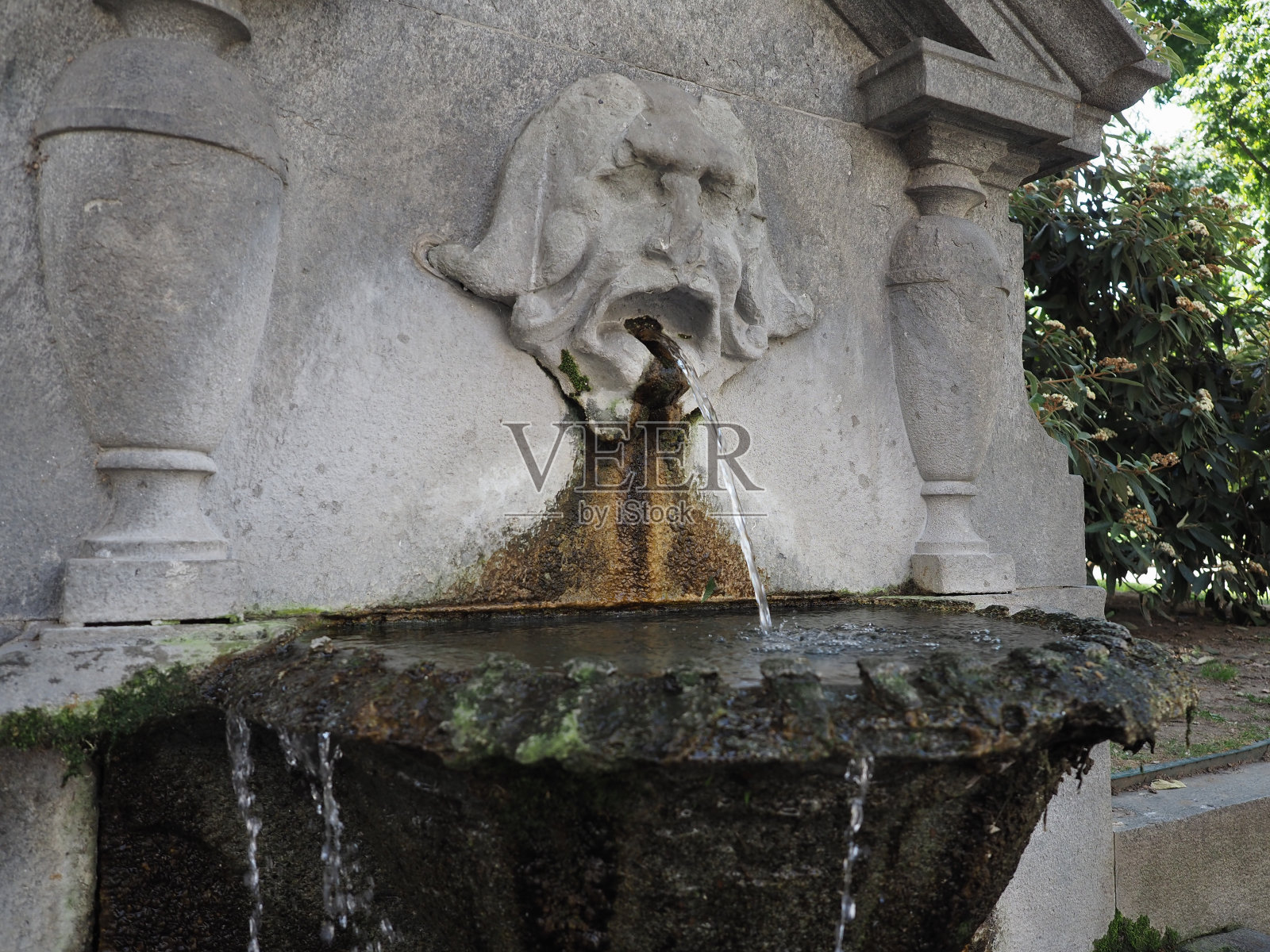 都灵面具喷泉照片摄影图片