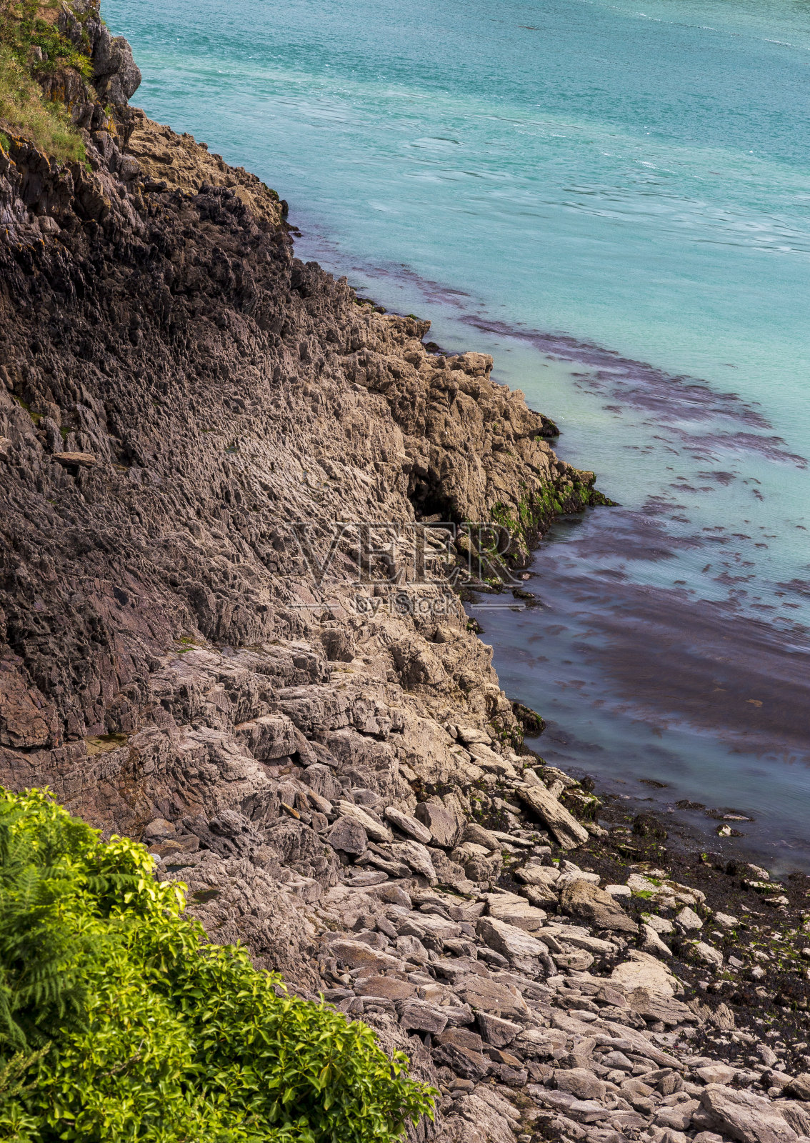法国布列塔尼的Grouin角的海景。照片摄影图片