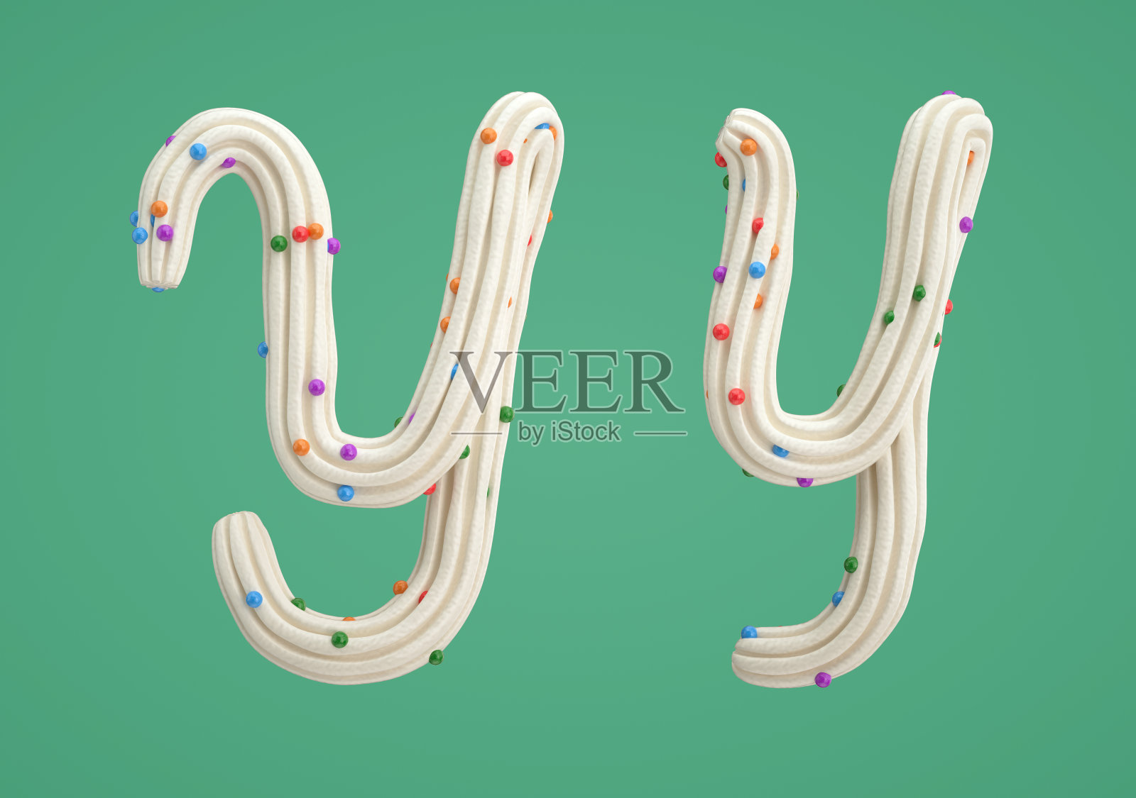 白奶油字母插画图片素材