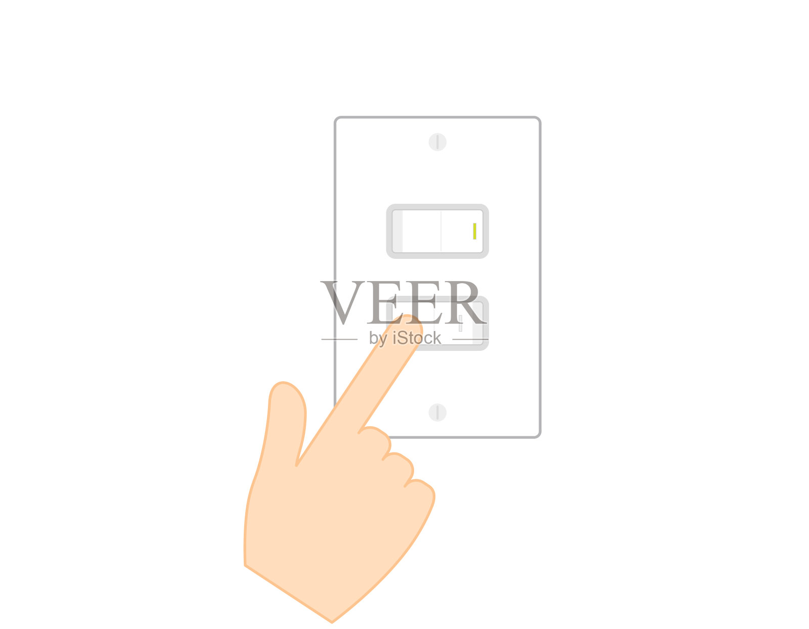 日光灯电源开关。矢量插图。插画图片素材