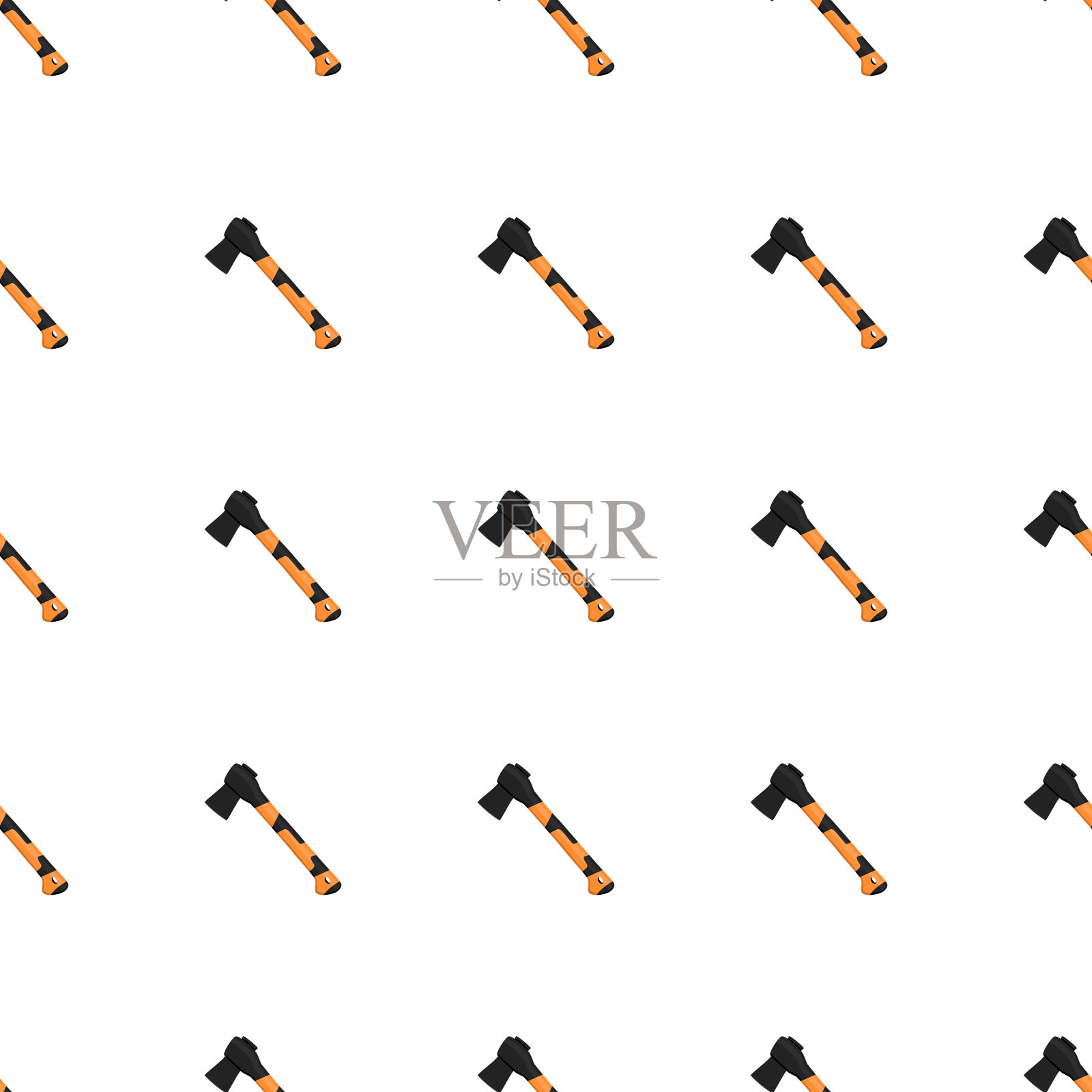 在主题图案钢轴与木柄插画图片素材