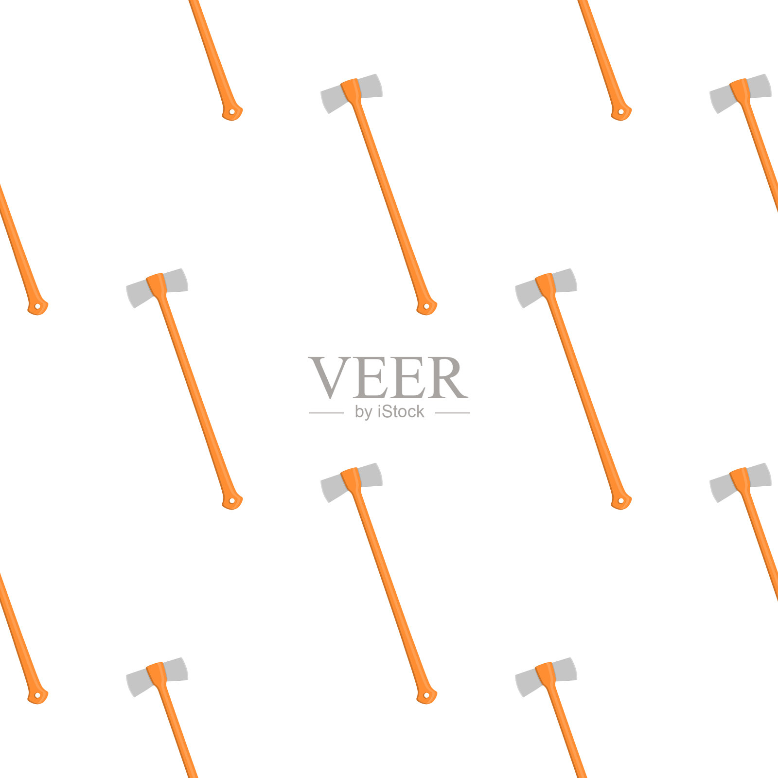 在主题图案钢轴与木柄插画图片素材