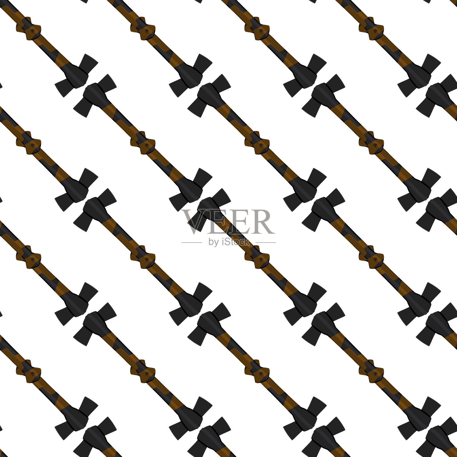 在主题图案钢轴与木柄插画图片素材