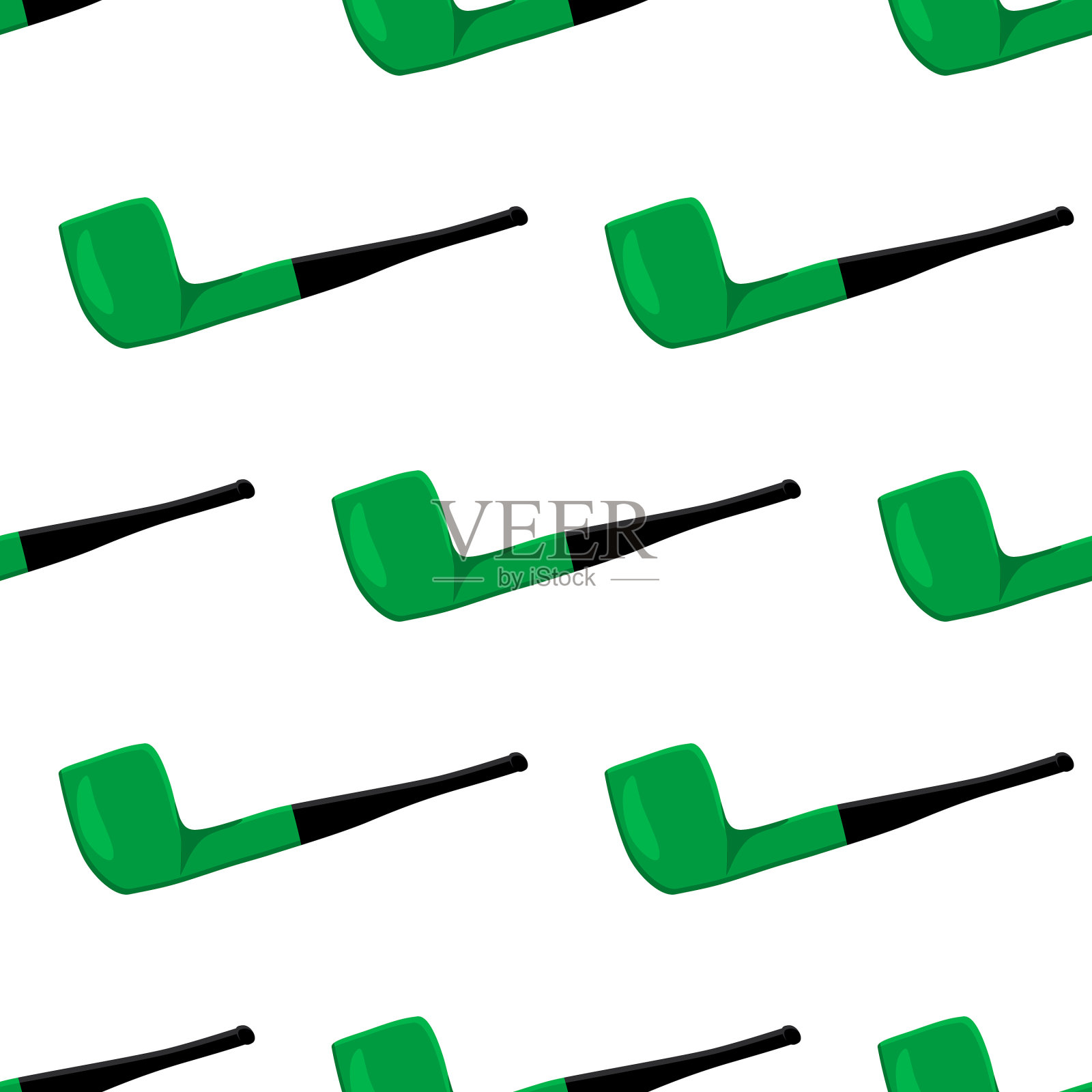 爱尔兰节日圣帕特里克节无缝吸烟插画图片素材