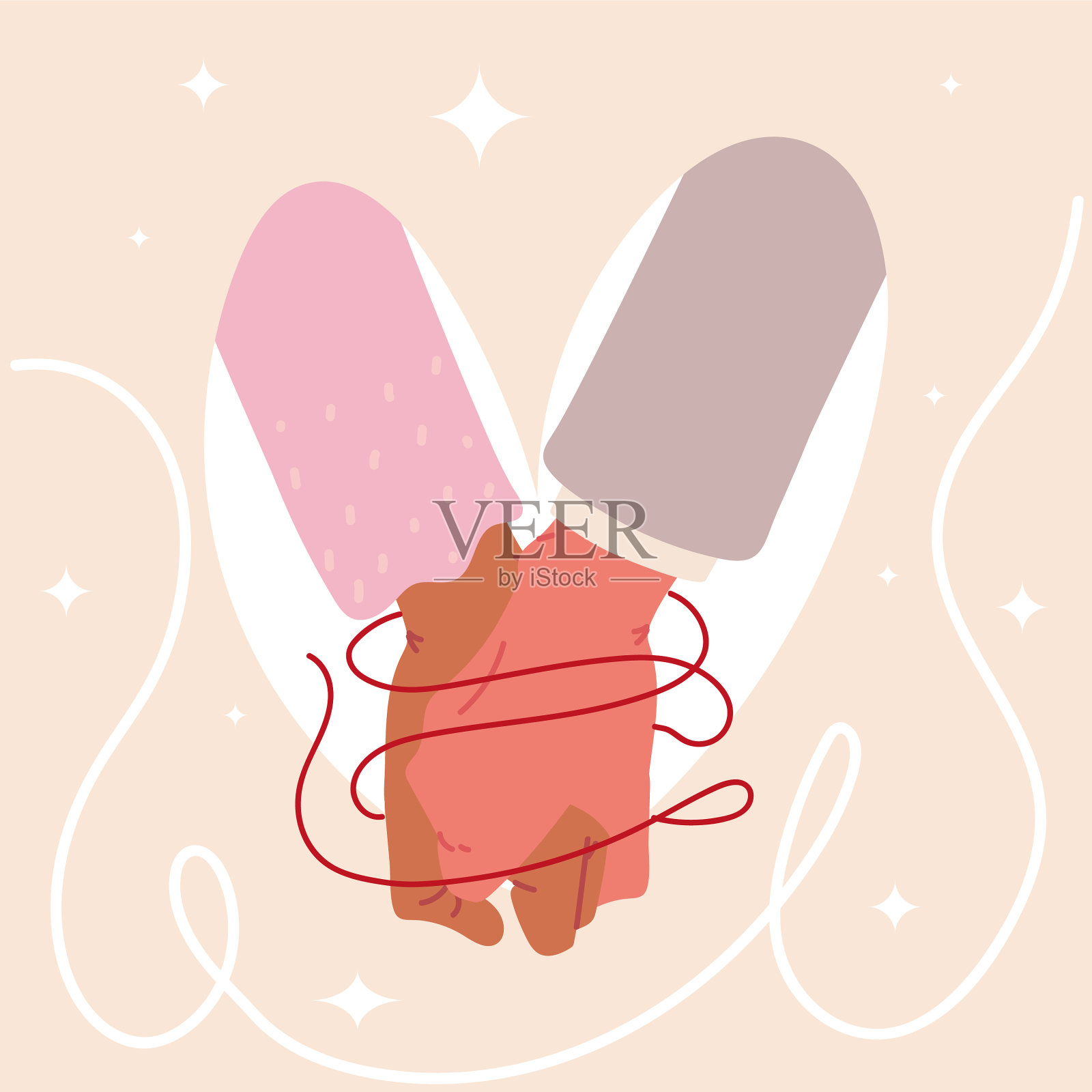 命运红线插画图片素材