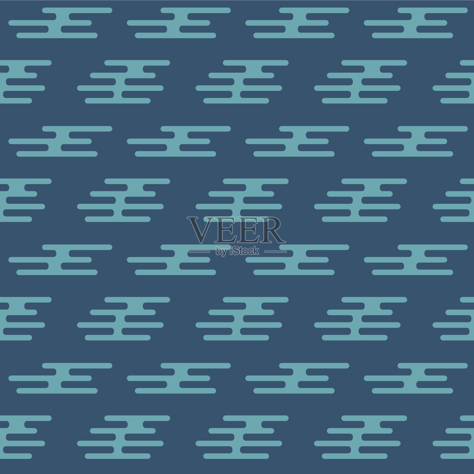 日本水平波线矢量无缝模式插画图片素材