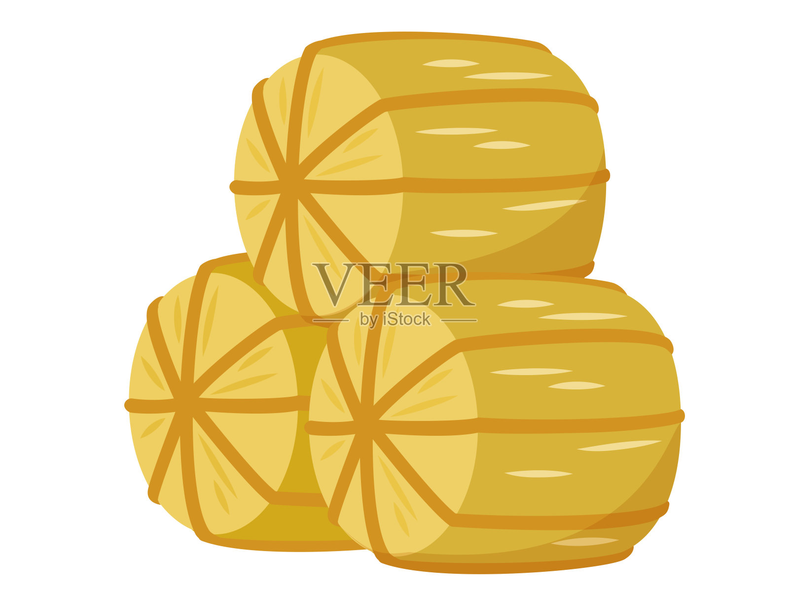 米捆，元旦。新年材料图标。矢量图设计元素图片