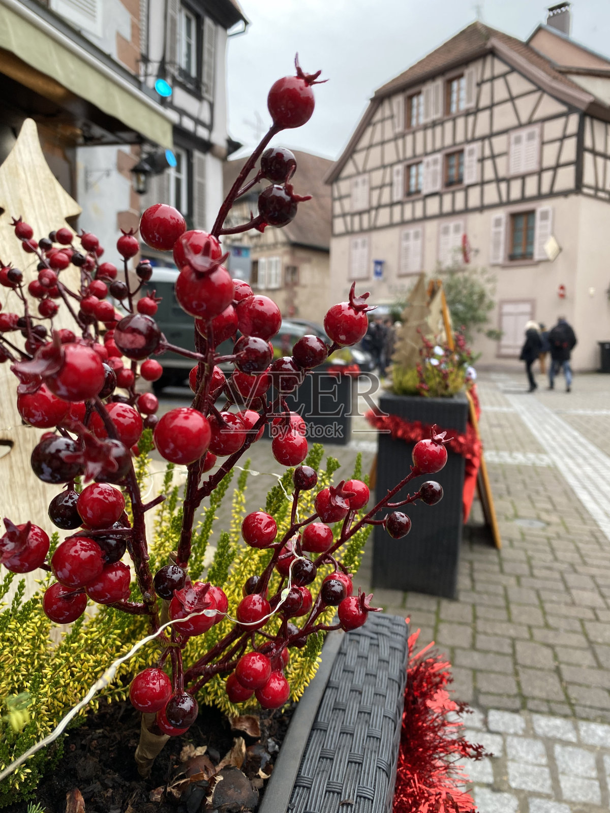 法国的美丽圣诞装饰照片摄影图片