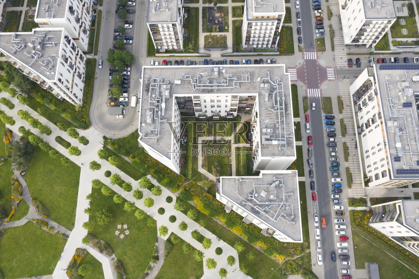 公寓楼鸟瞰图照片摄影图片