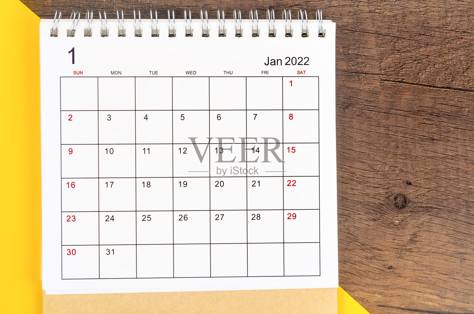 2022年1月的日历照片摄影图片