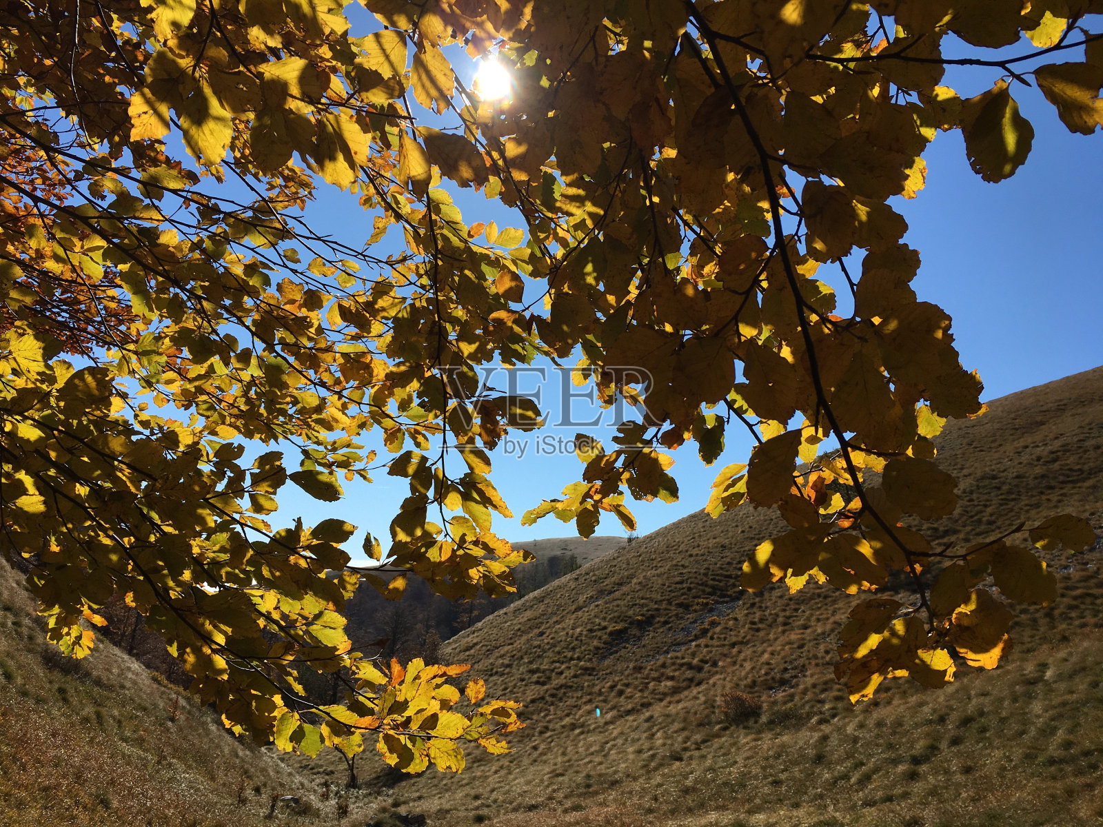 克罗地亚里耶卡的Hahlice步道，深秋的徒步旅行照片摄影图片