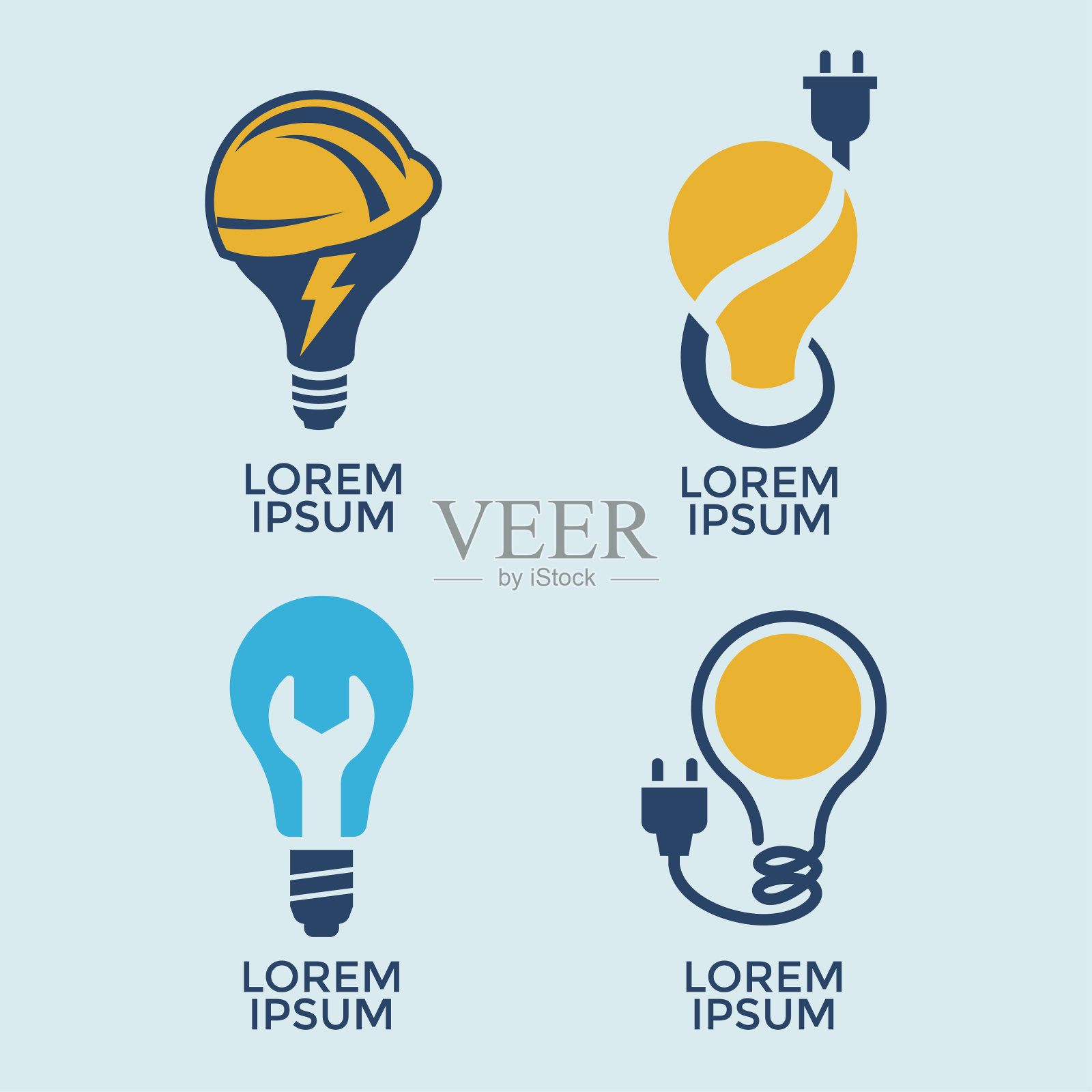 一套电工或修理工服务证插画图片素材