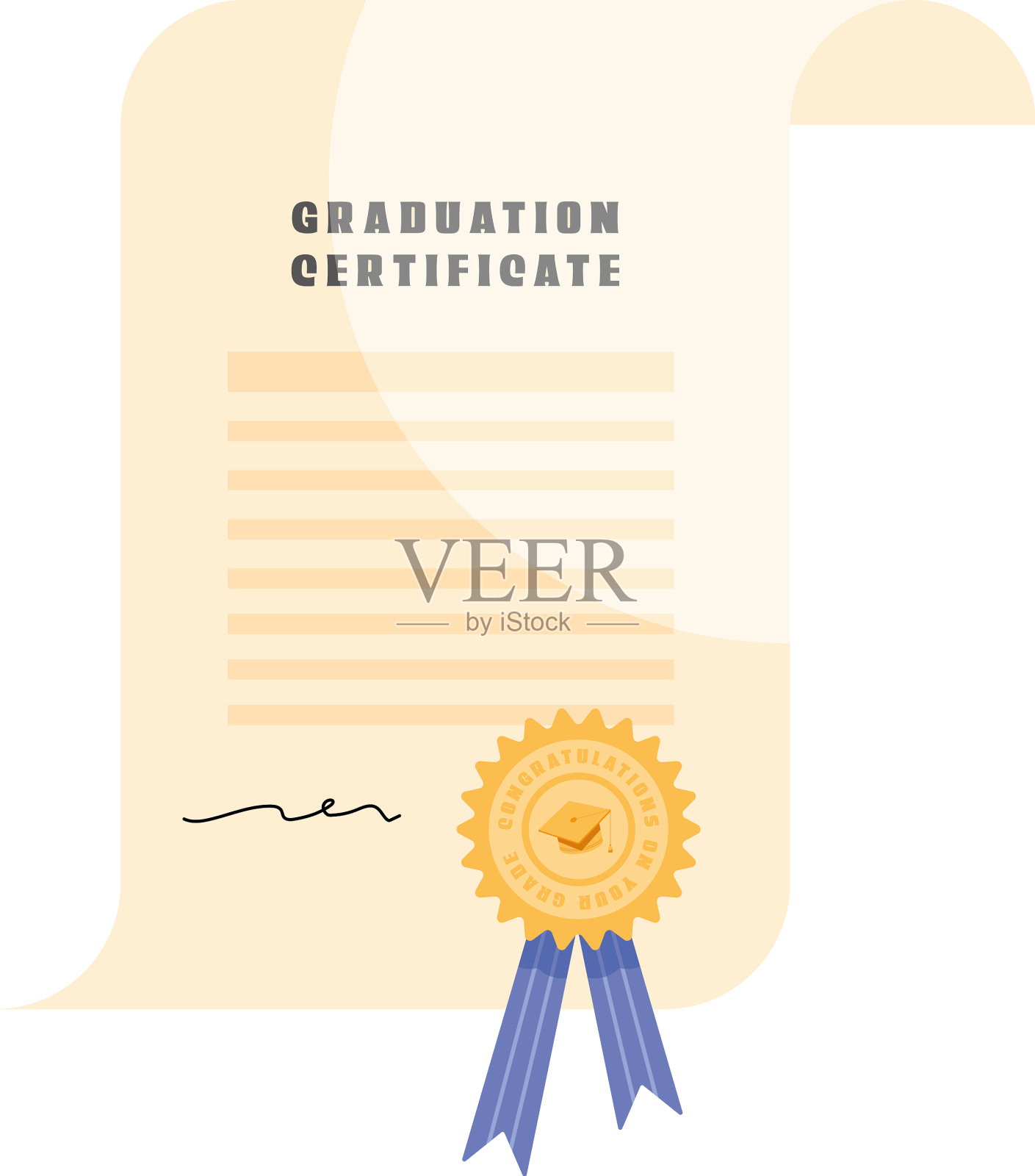 证书和奖章插画图片素材