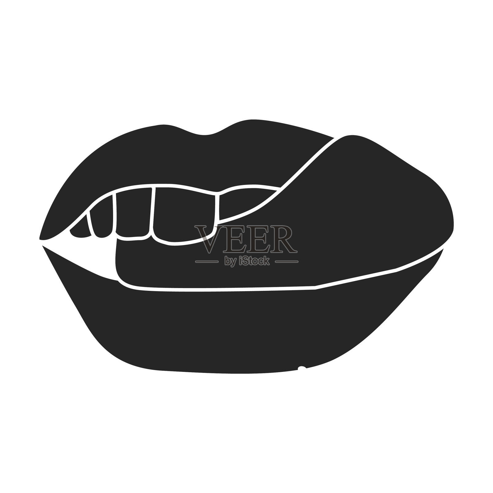 女唇偶像黑偶像孤立设计元素图片