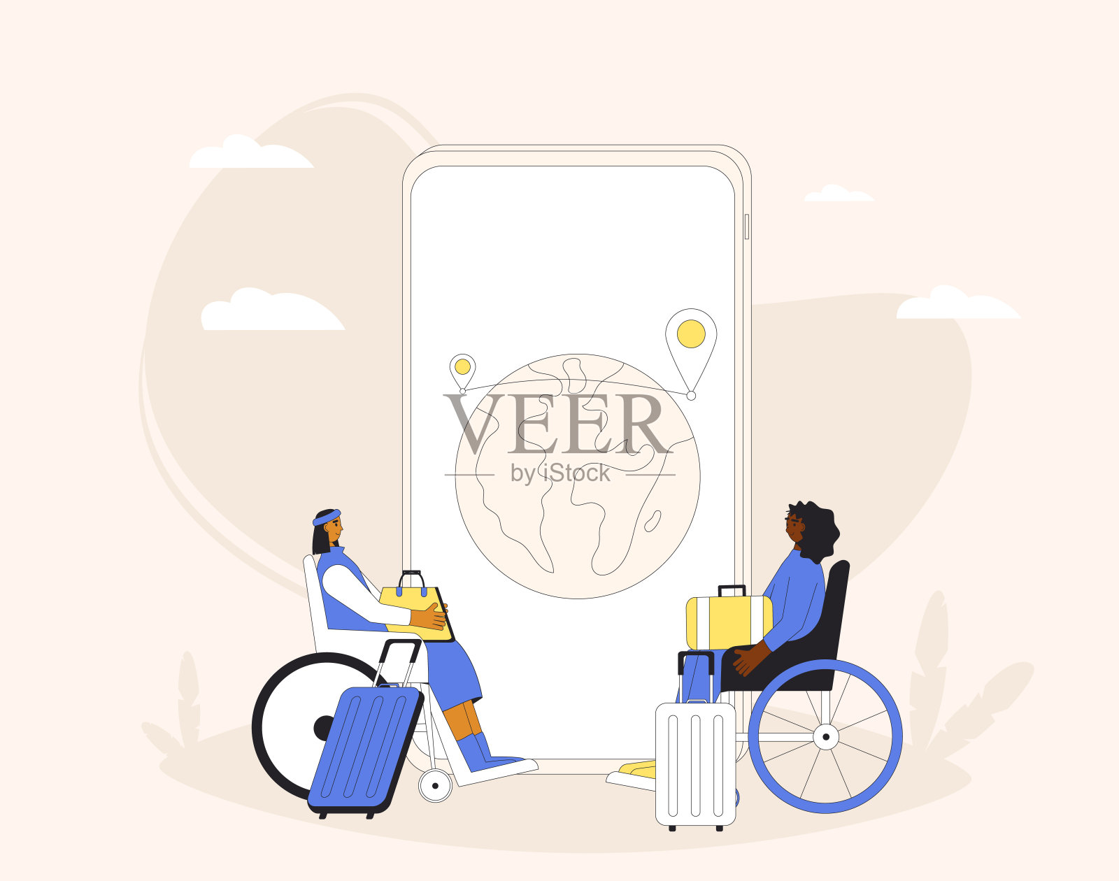 世界包容旅游理念。插画图片素材