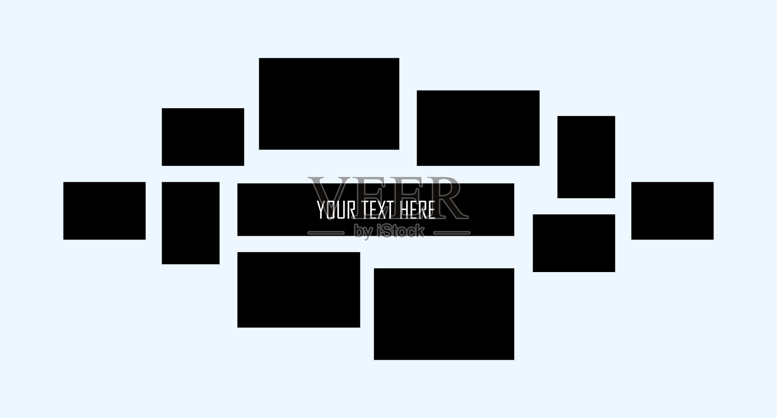 相框图标集。摄影海报与空间为您的笔记。向量EPS 10。在白色背景上隔离设计模板素材