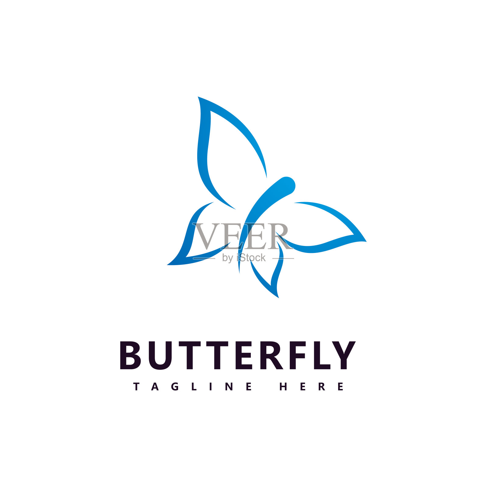 美丽的蝴蝶标志符号矢量模板插画图片素材