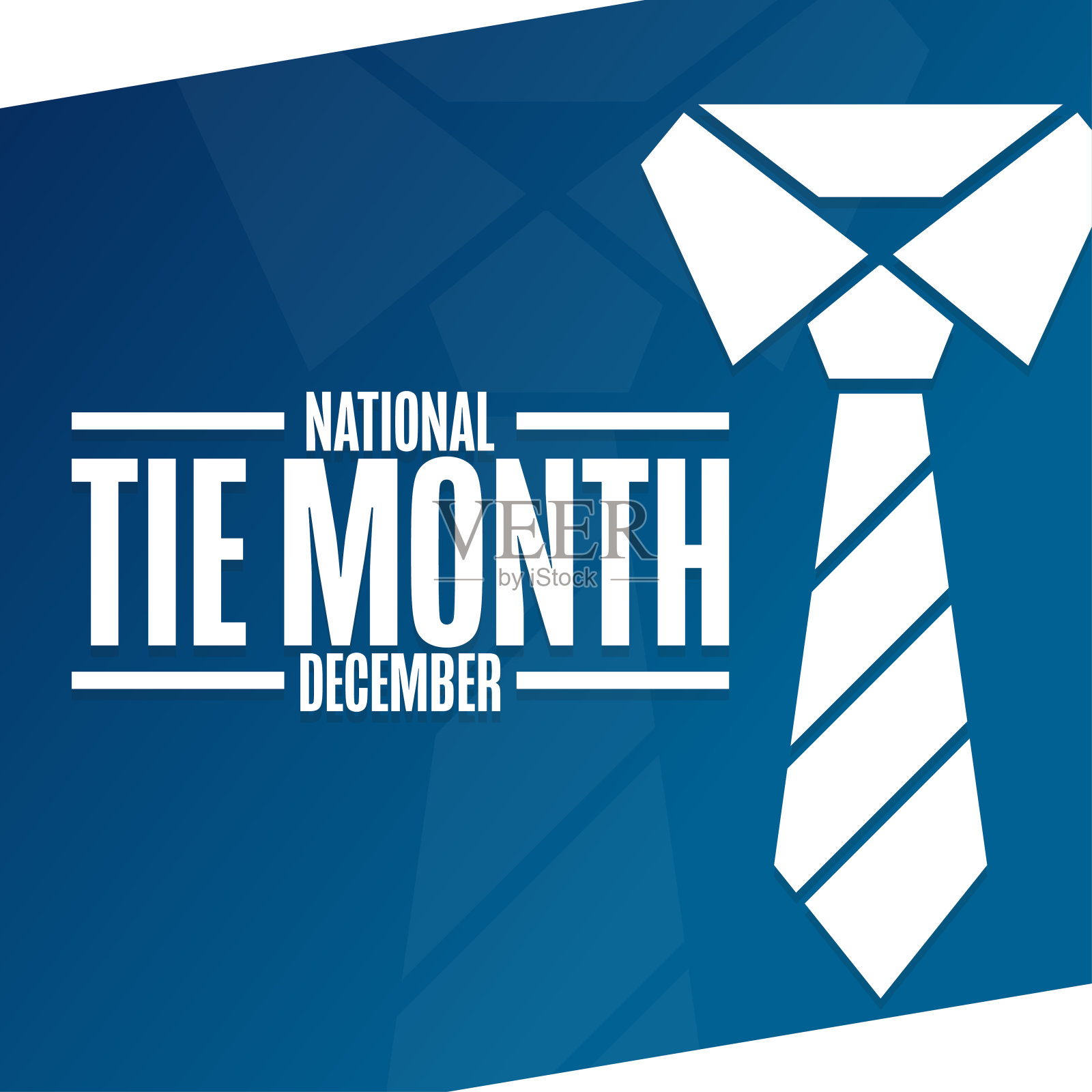 十二月是全国领带月。节日的概念。模板背景，旗帜，卡片，海报与文字题词。向量EPS10插图。插画图片素材