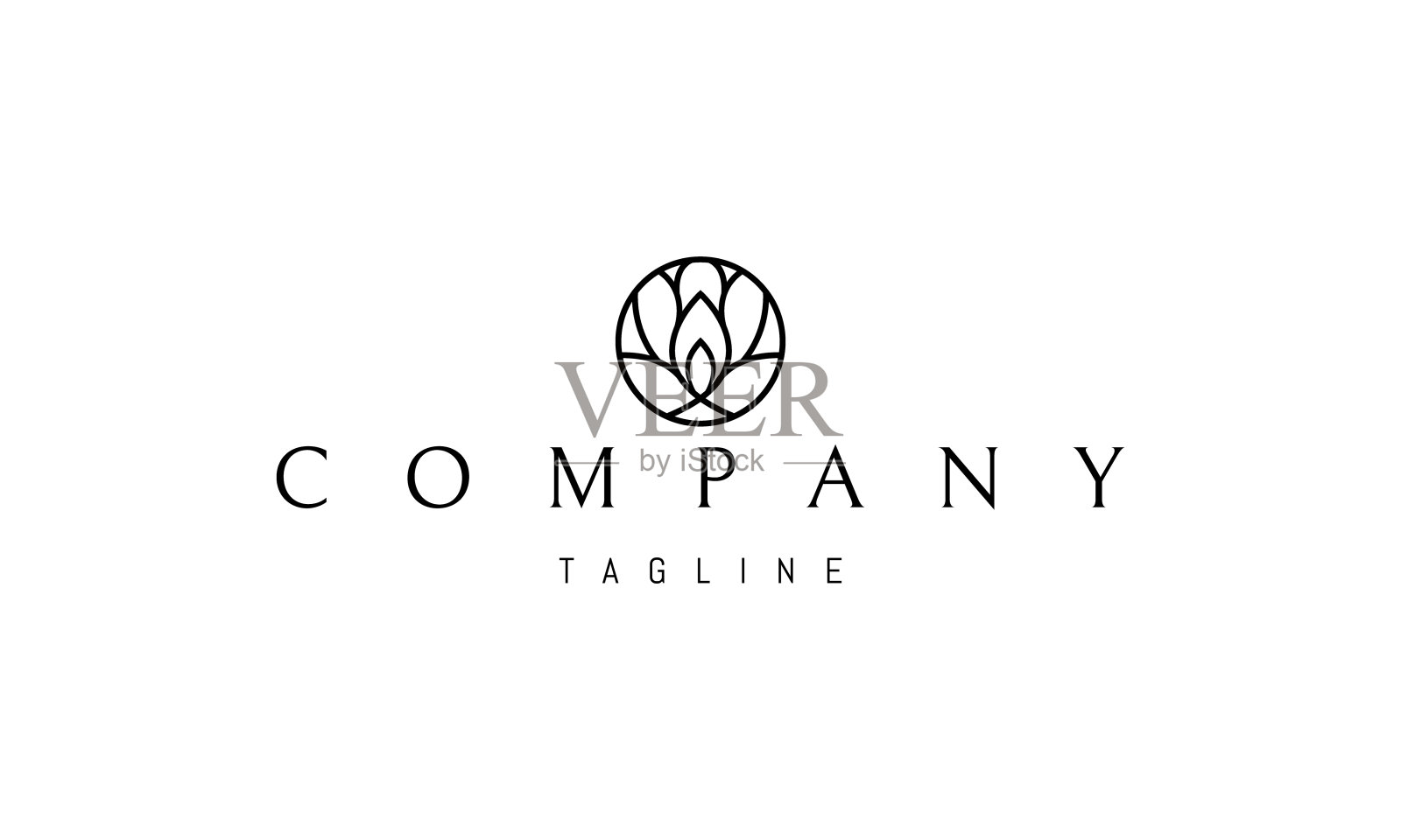 矢量标志上的抽象图像的叶子在一个圆的树枝的背景。插画图片素材