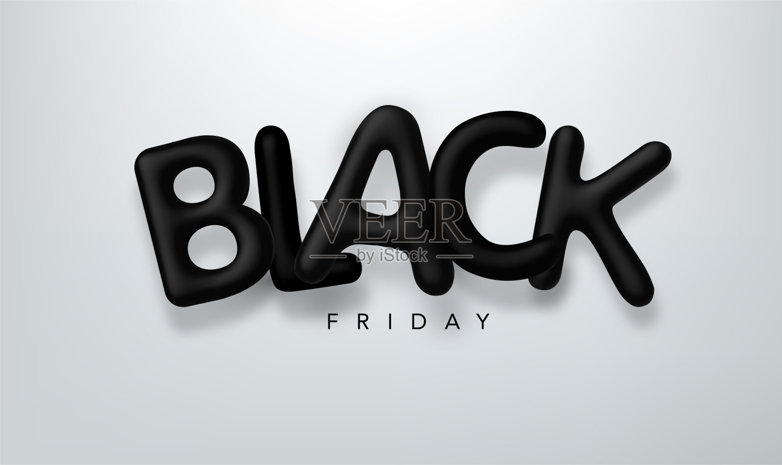 黑色星期五销售3d逼真的矢量字母插图设计元素图片