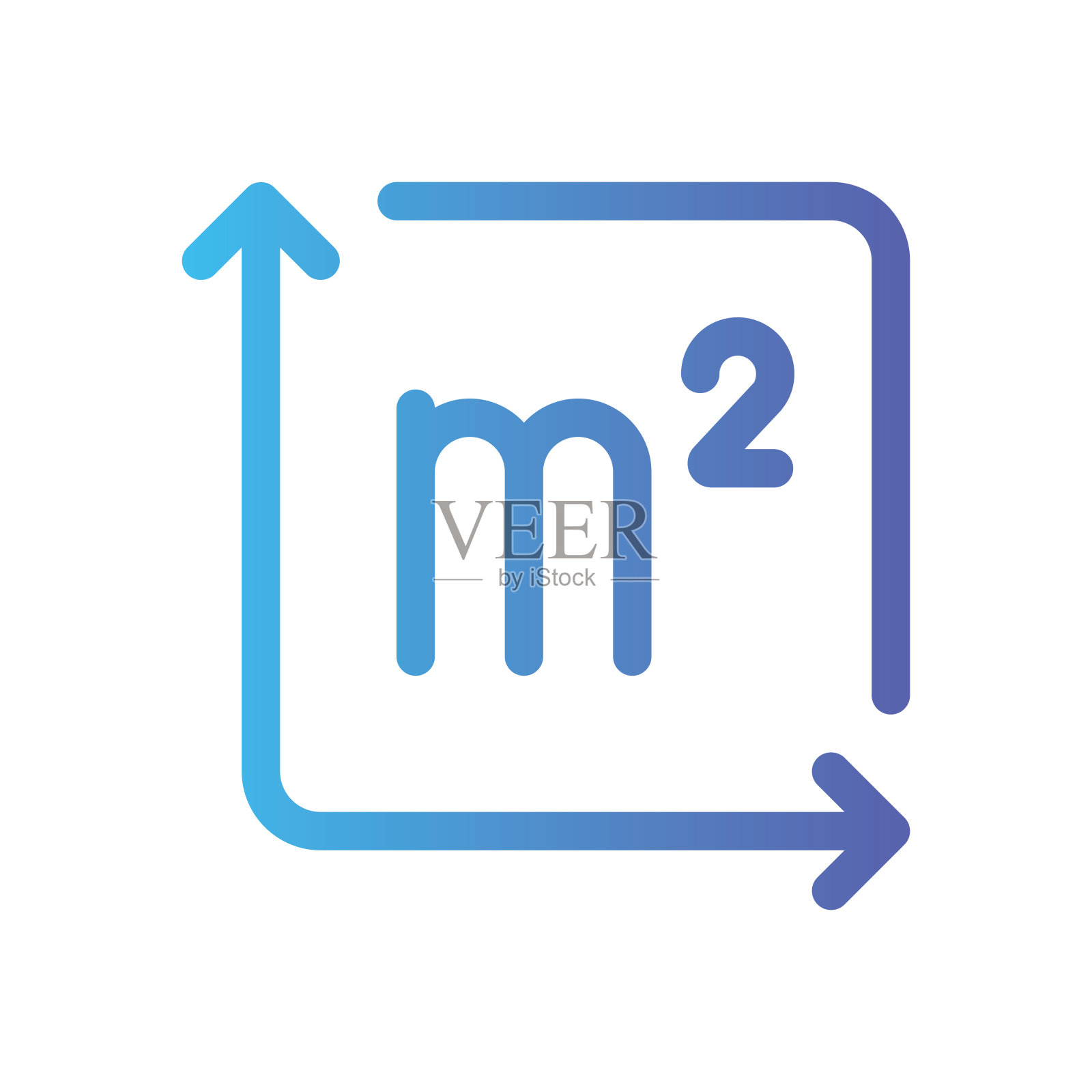 面积m2渐变图标插画图片素材