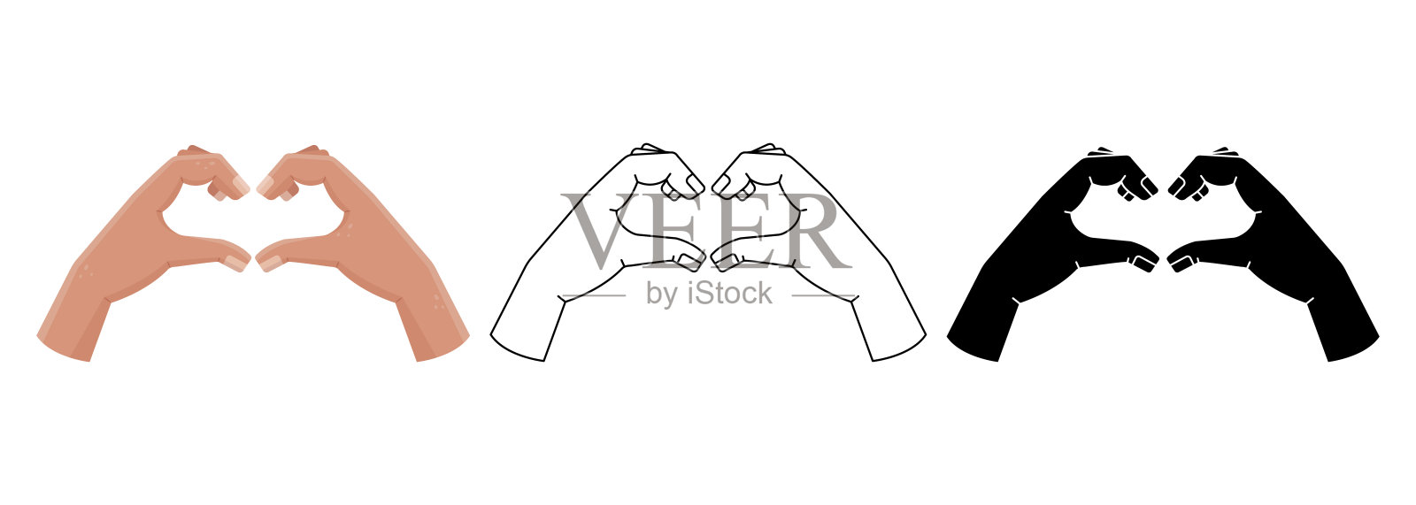 手势矢量素材 - 爱心手势设计元素图片