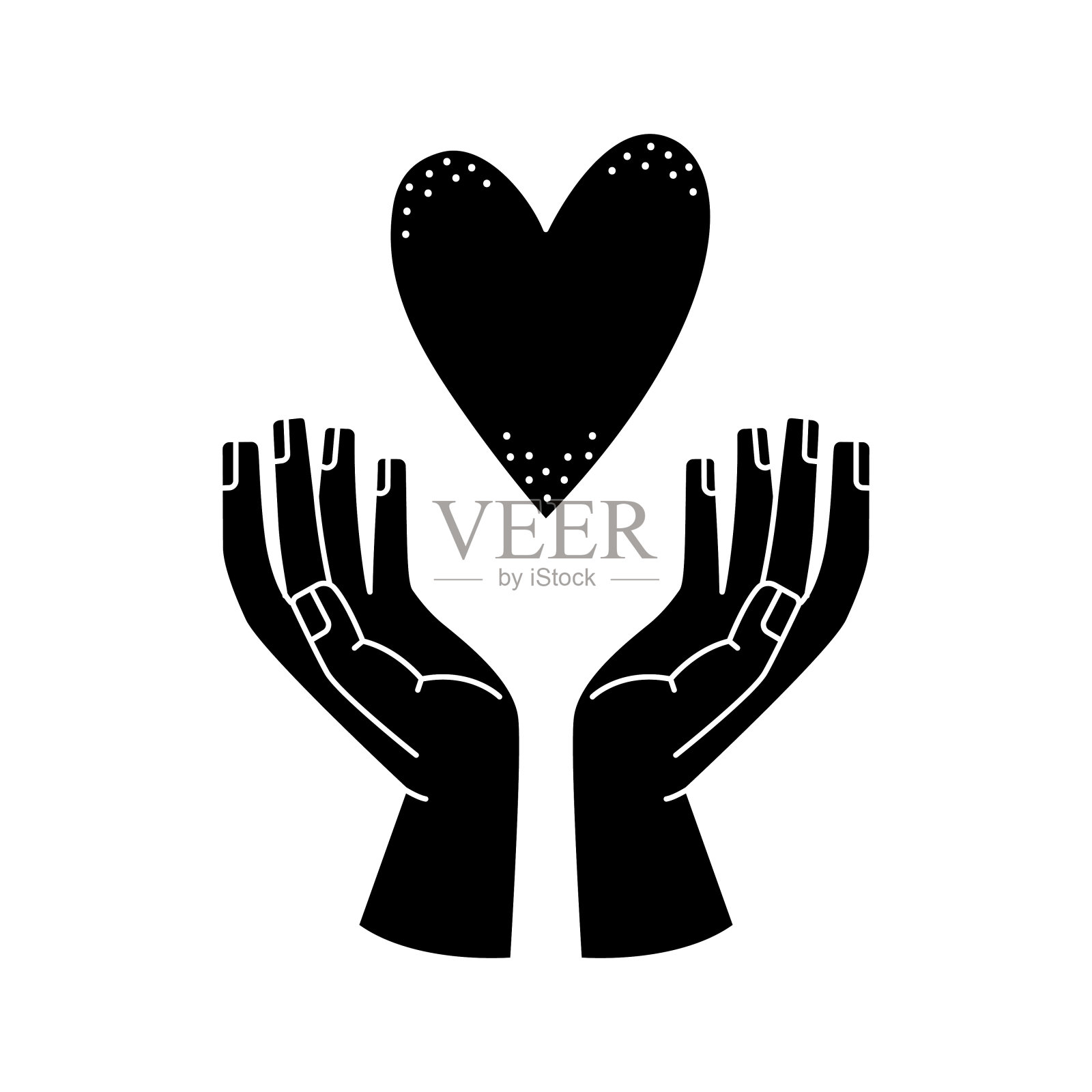 手捧爱心的男人矢量插画插画图片素材