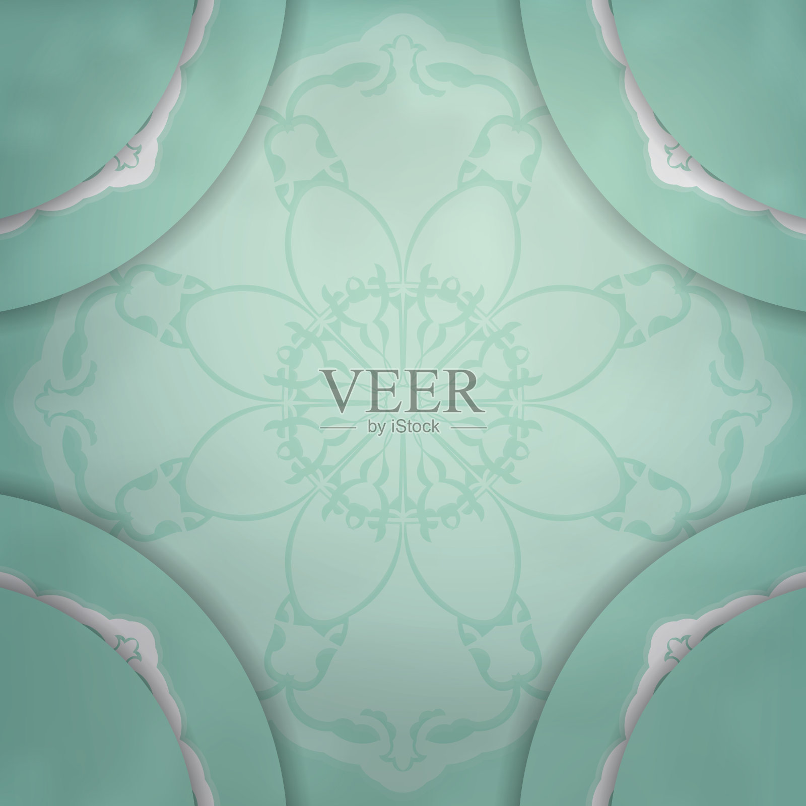 抽象的白色薄荷色传单准备印刷。插画图片素材