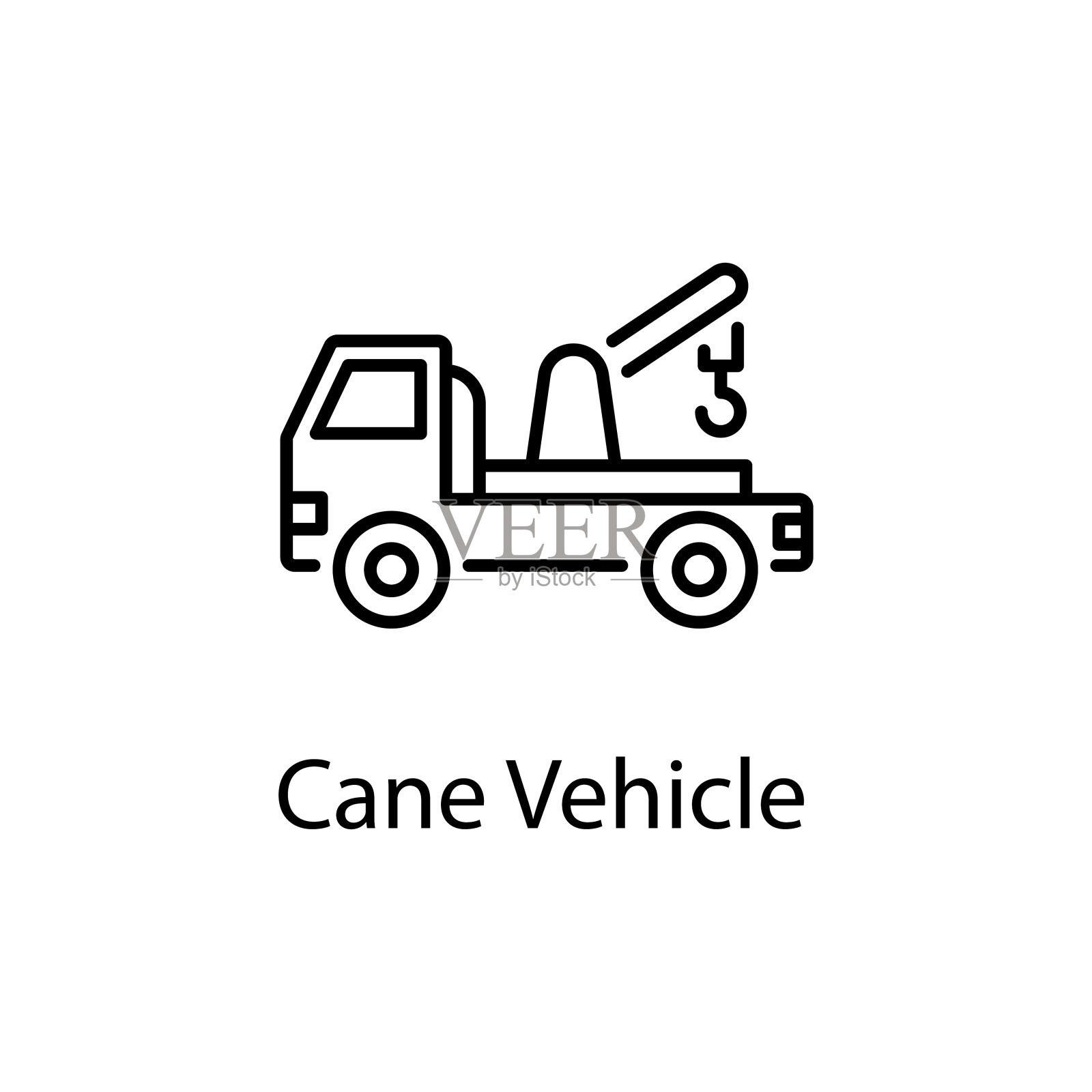 藤条车辆矢量轮廓图标设计插图。白色背景EPS 10文件上的结构符号插画图片素材