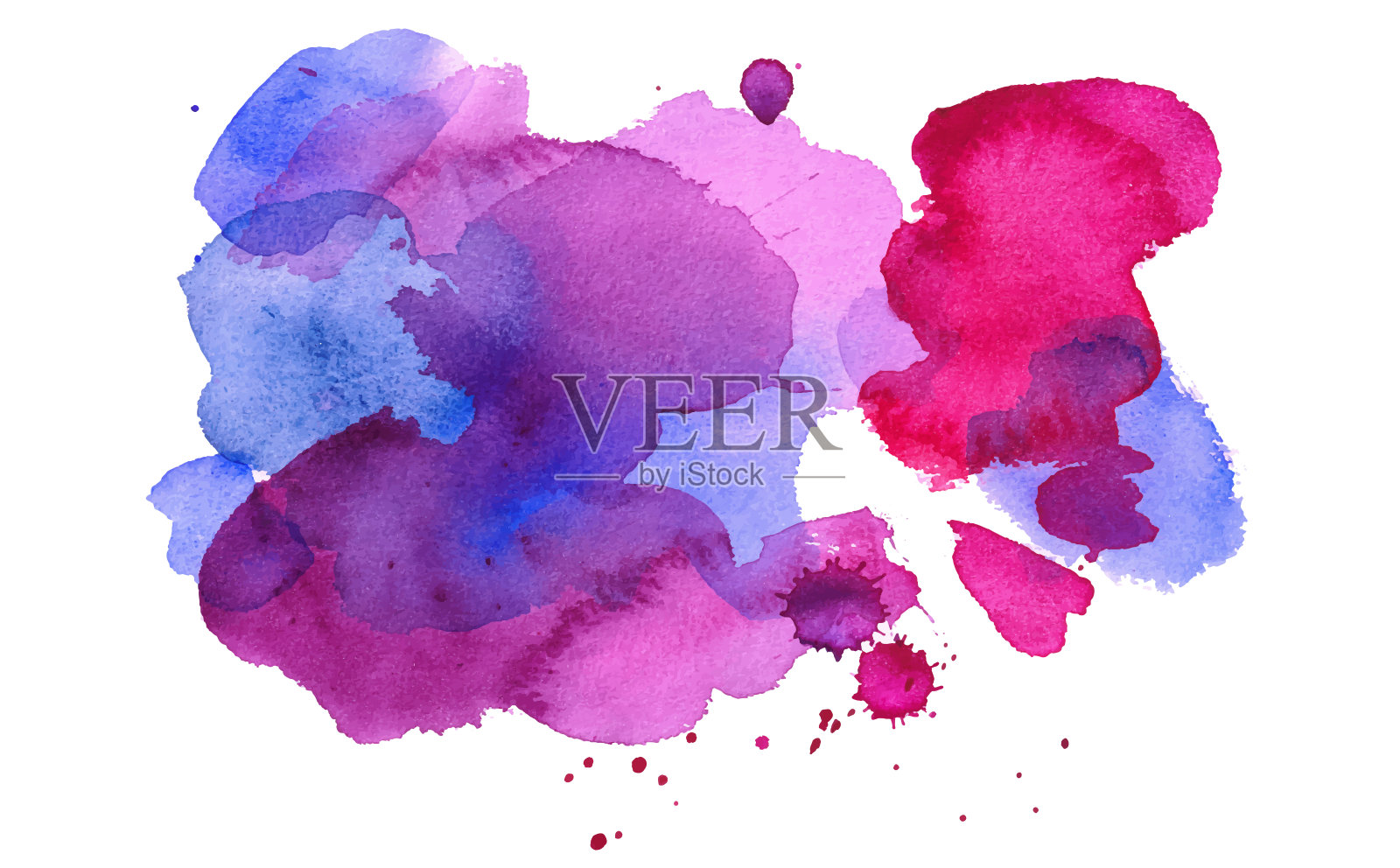 抽象彩色水彩飞溅。颜料矢量染色插画图片素材