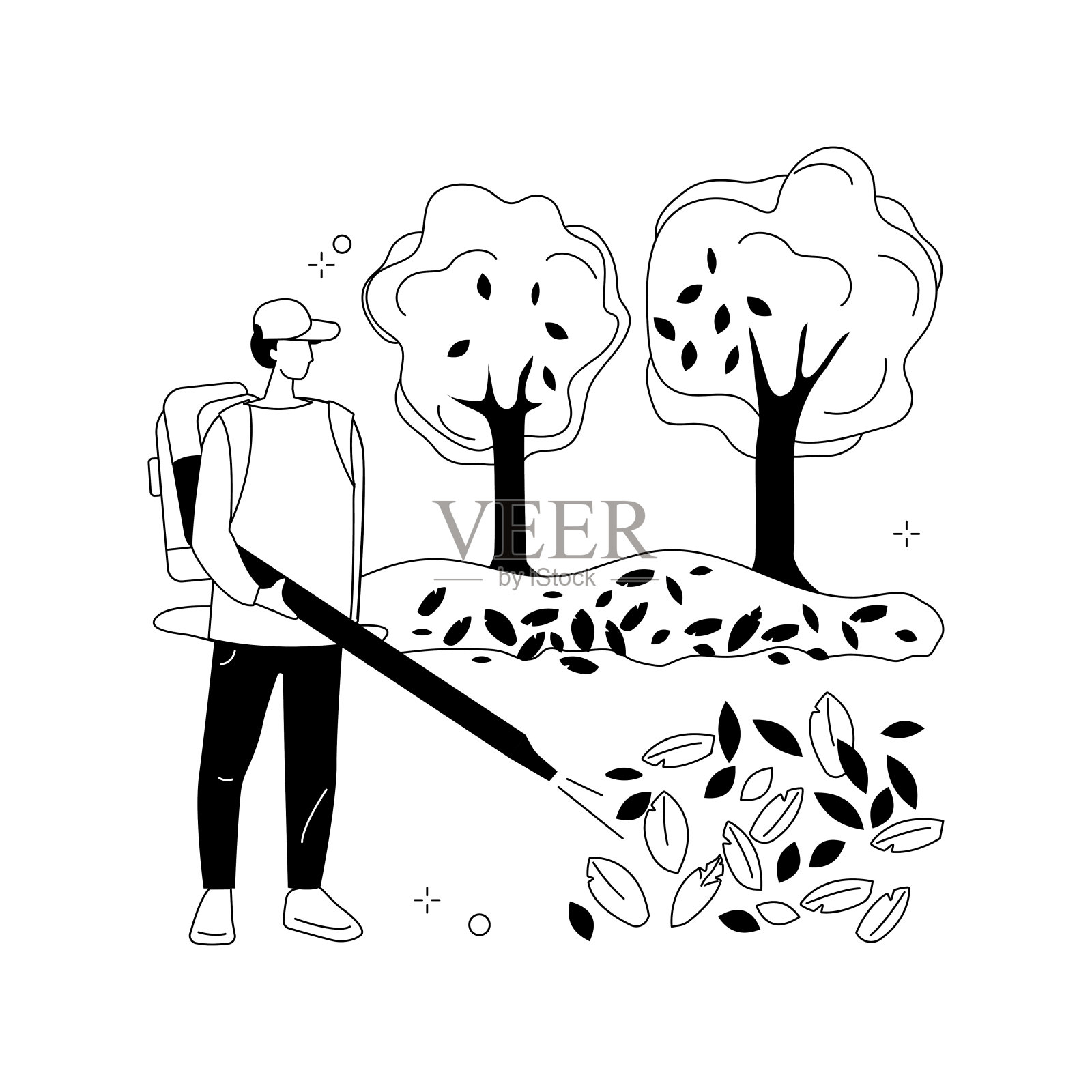 秋天清理抽象概念矢量插图。设计元素图片