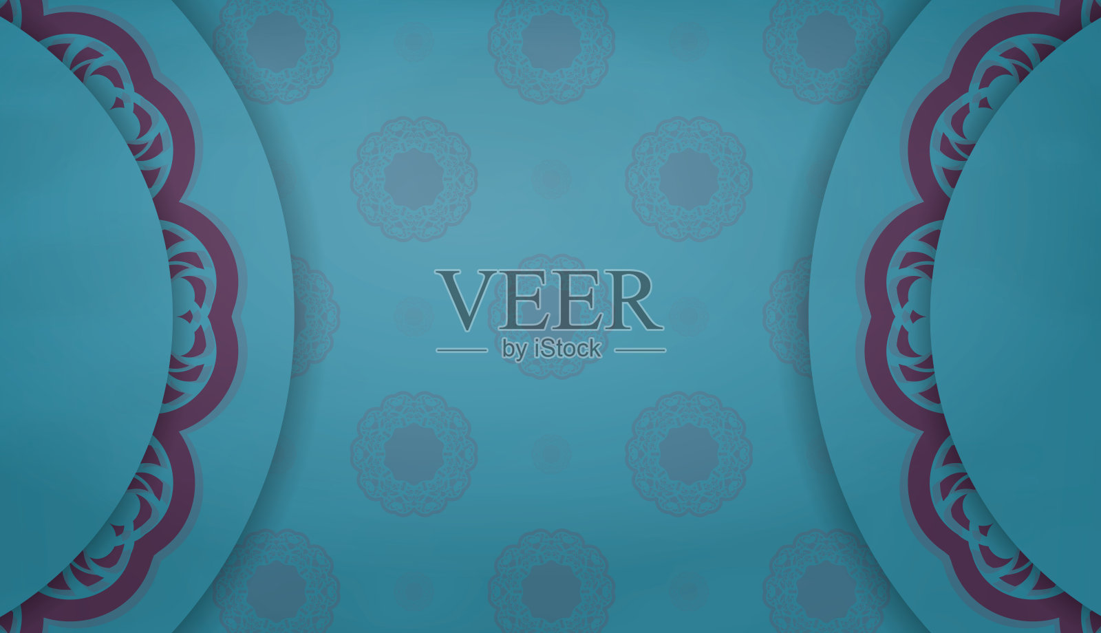 用紫色抽象图案的绿色传单祝贺你。插画图片素材