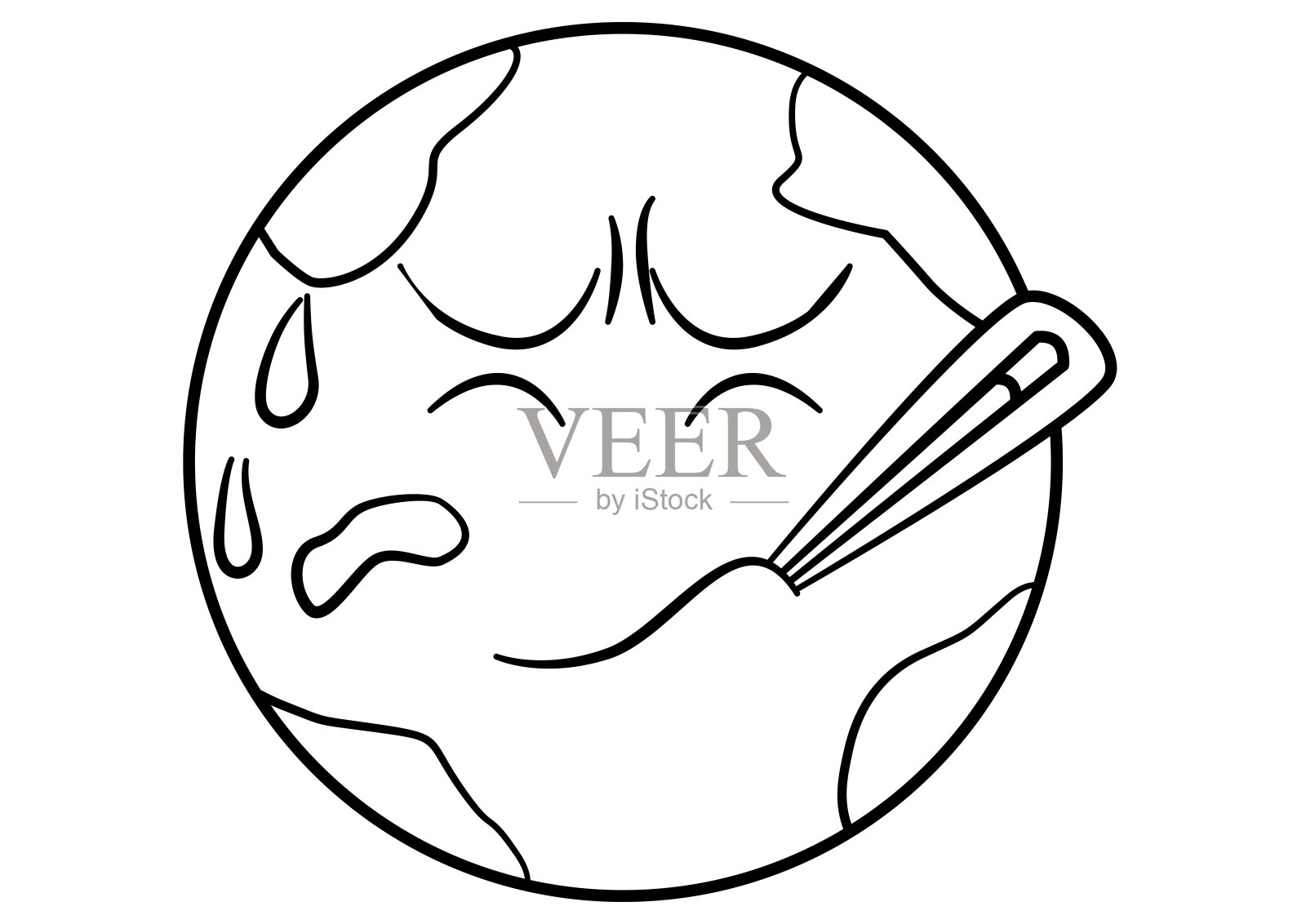 拯救我们的地球气候变化。插画图片素材