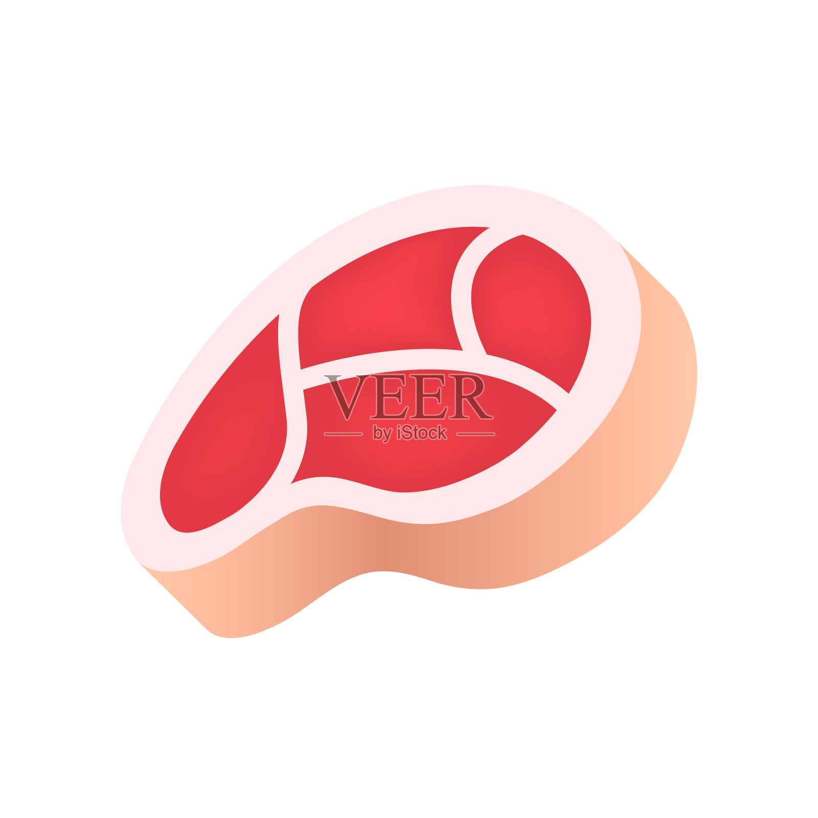 肉类图标，股票矢量，标志孤立在一个白色的背景。插图插画图片素材