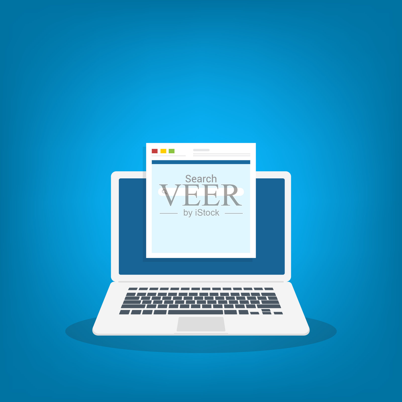 笔记本电脑，浏览器窗口和排名网站在搜索结果的网络搜索引擎。搜索引擎。矢量图插画图片素材