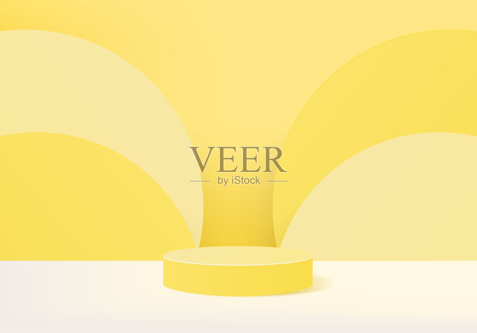 3d背景产品展示最小的讲台场景与几何平台。背景矢量3d与讲台。展示化妆品。舞台展示台座现代工作室黄色粉彩插画图片素材