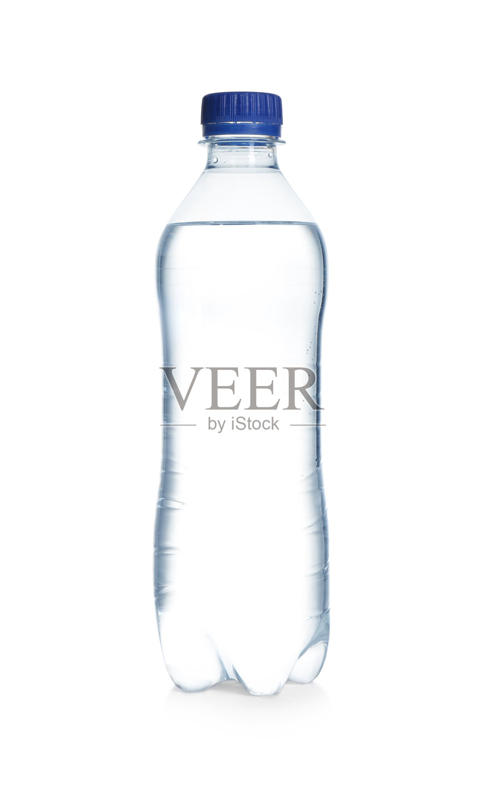 塑料瓶上的纯净水被隔离在白色上照片摄影图片