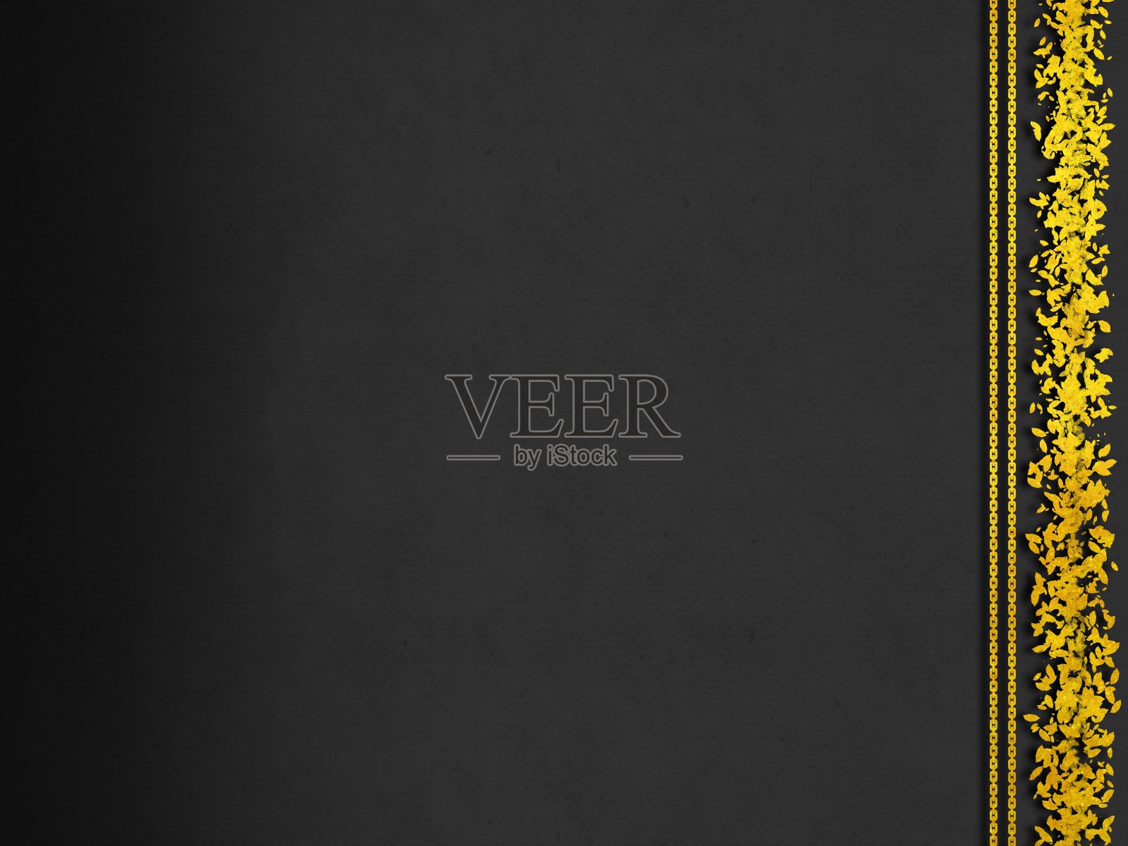 哑光纹理的黑色纸和华丽的金色图案背景插画图片素材