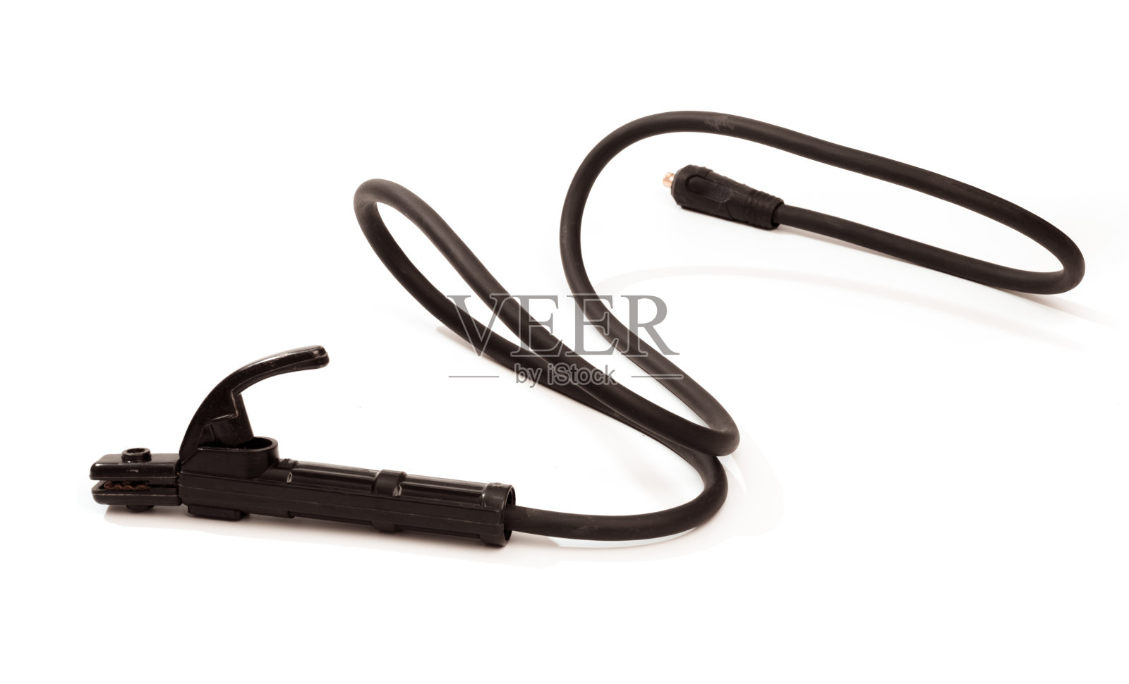 焊机的焊钳部分隔离在白色上照片摄影图片