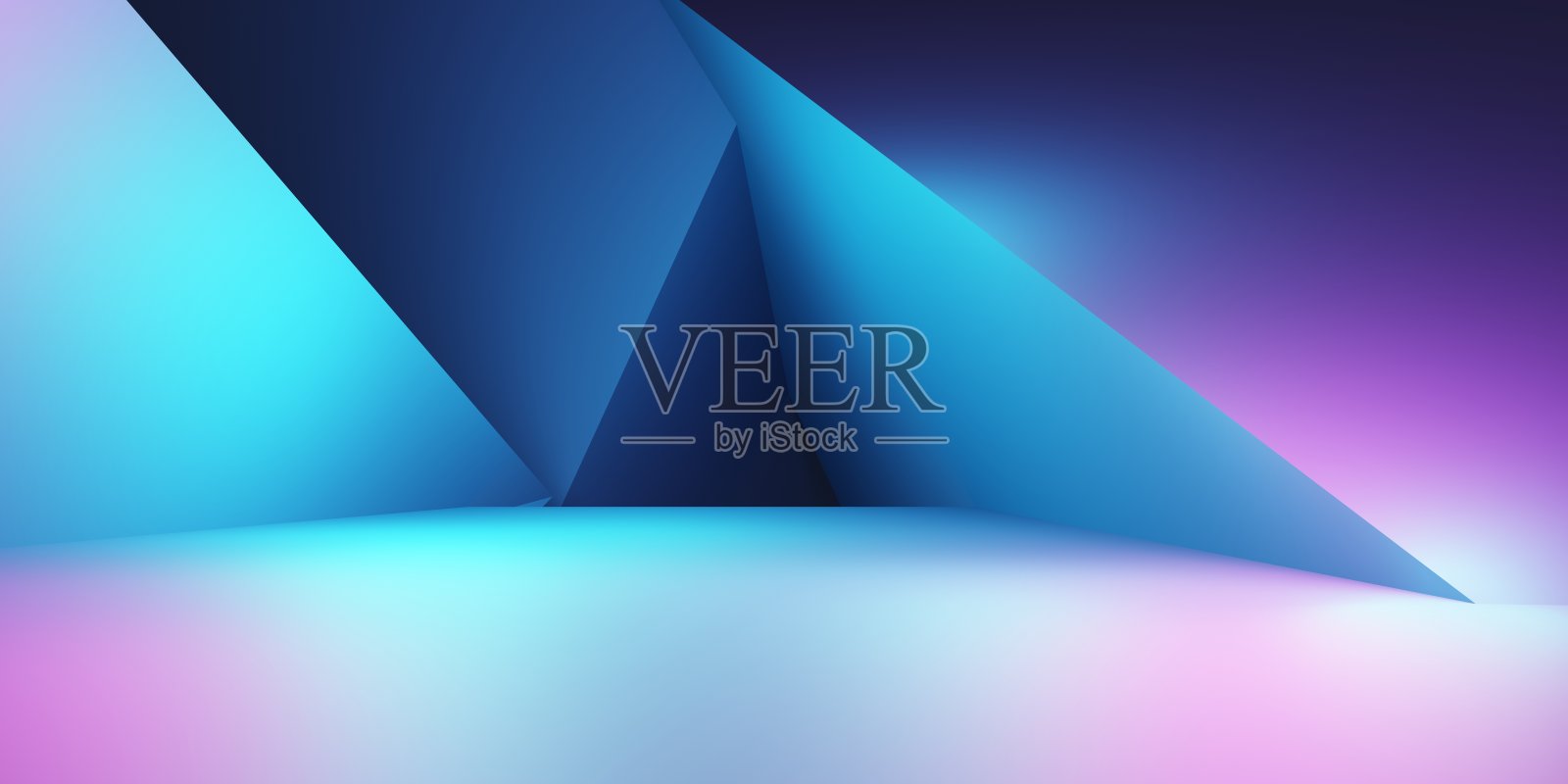 三维渲染紫色和蓝色抽象几何背景。朋克的概念。场景广告，技术，展示，旗帜，化妆品，时尚，商业。科幻小说插图。产品显示照片摄影图片