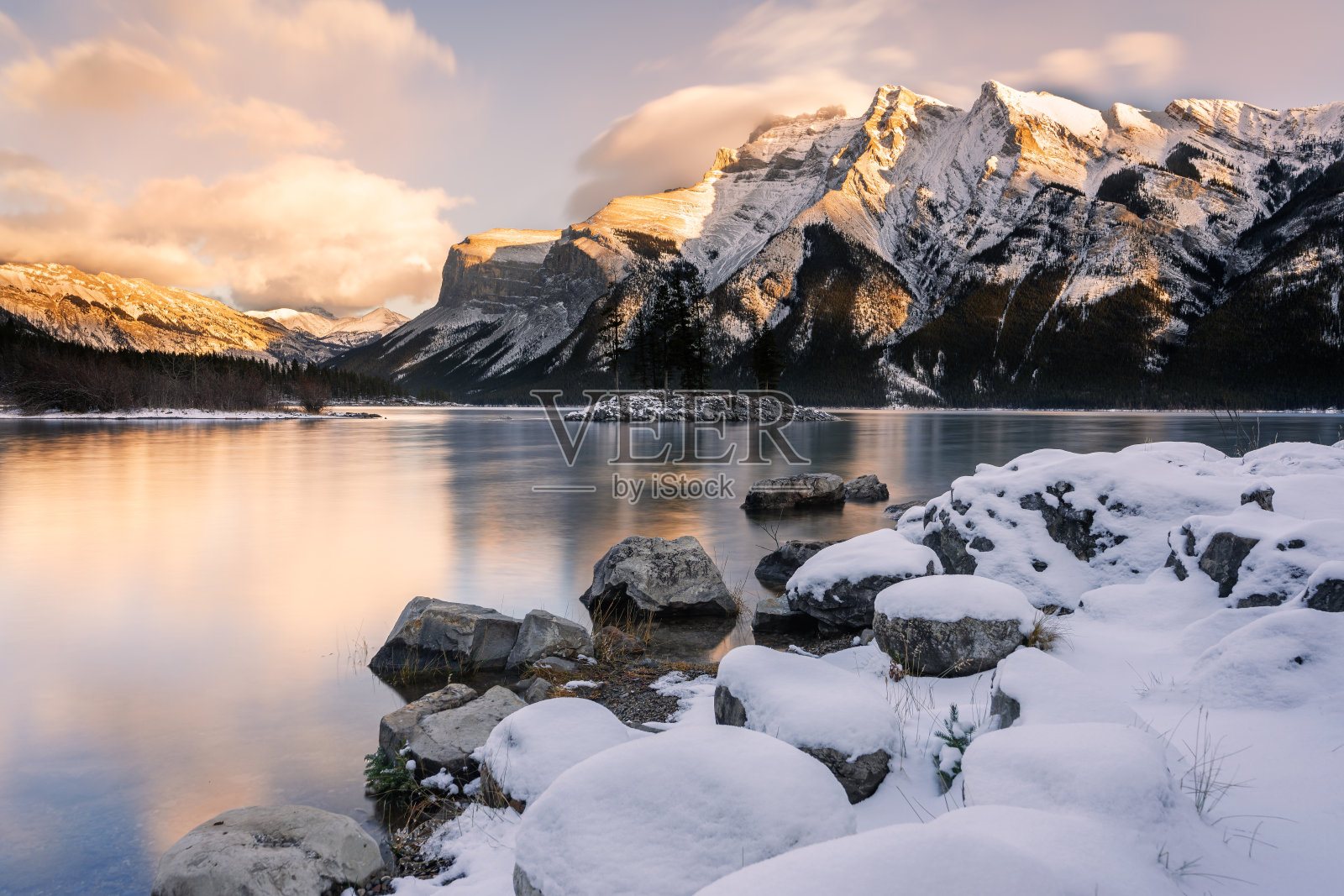 迷你汪卡湖日落照片摄影图片
