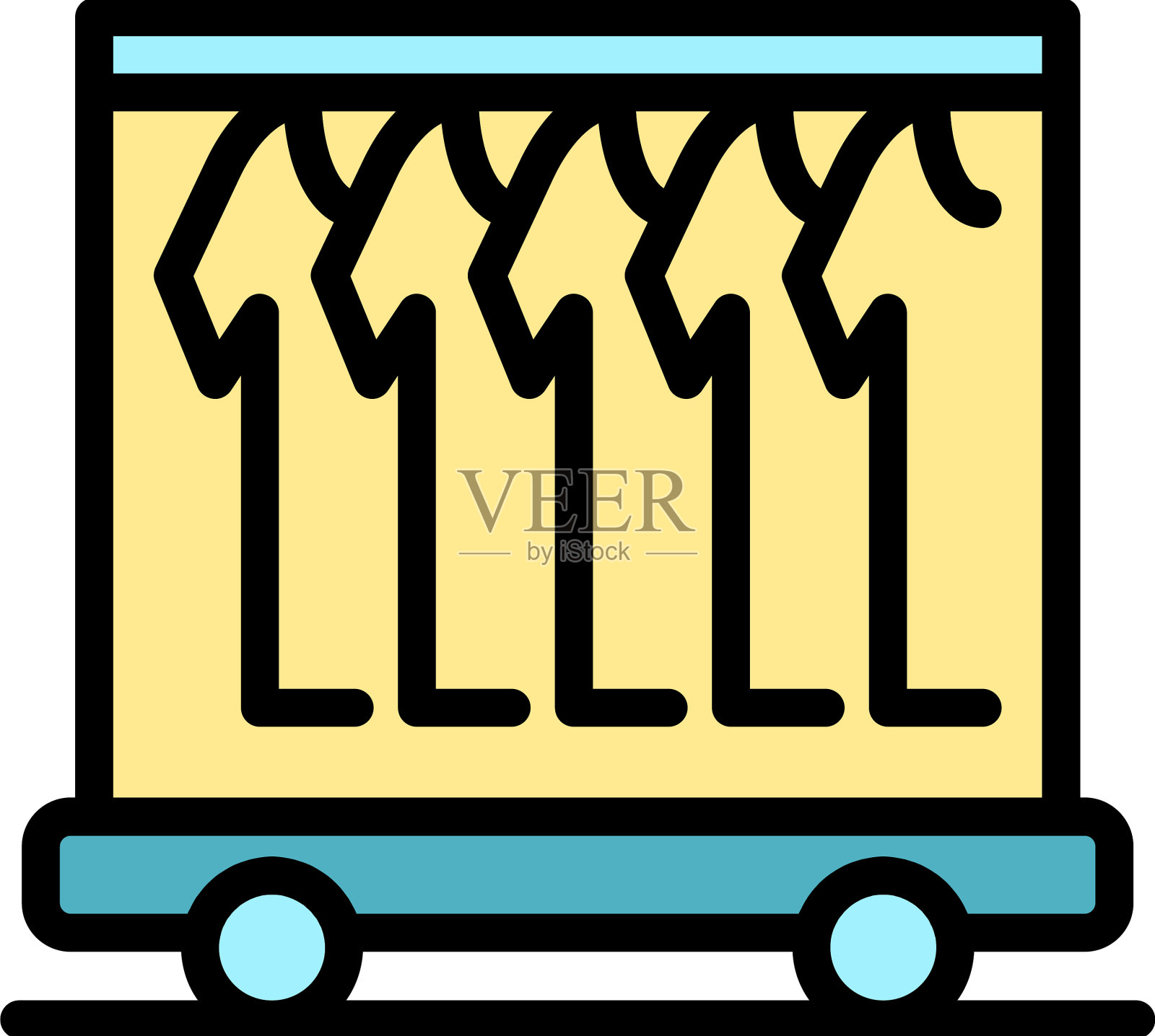 清洁衣服洗衣图标颜色轮廓插画图片素材