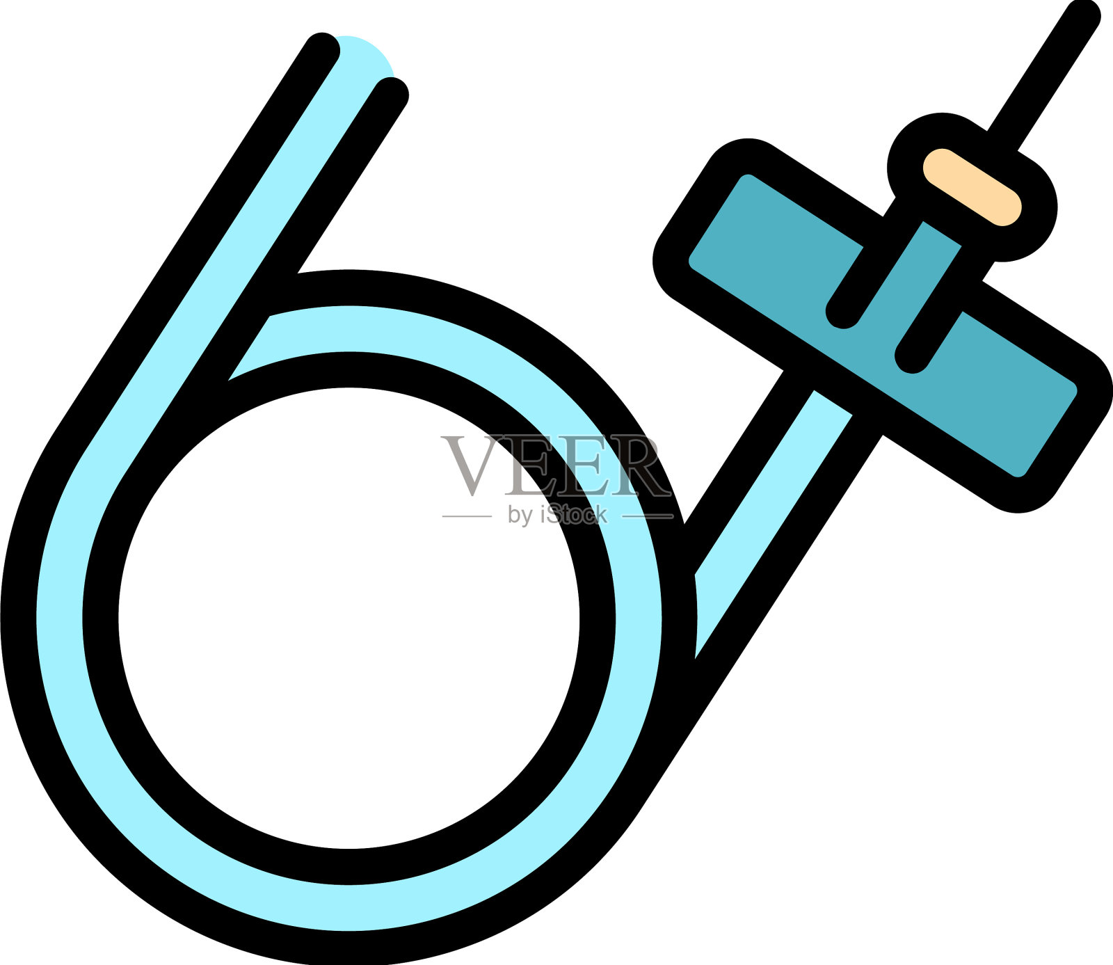 医疗导管图标颜色轮廓插画图片素材